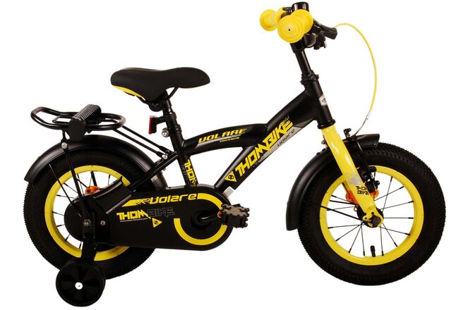 Volare Thombike Kinderfiets - Jongens - 12 inch - Zwart Geel 1 Volare Thombike Kinderfiets - Jongens - 12 inch - Zwart Geel