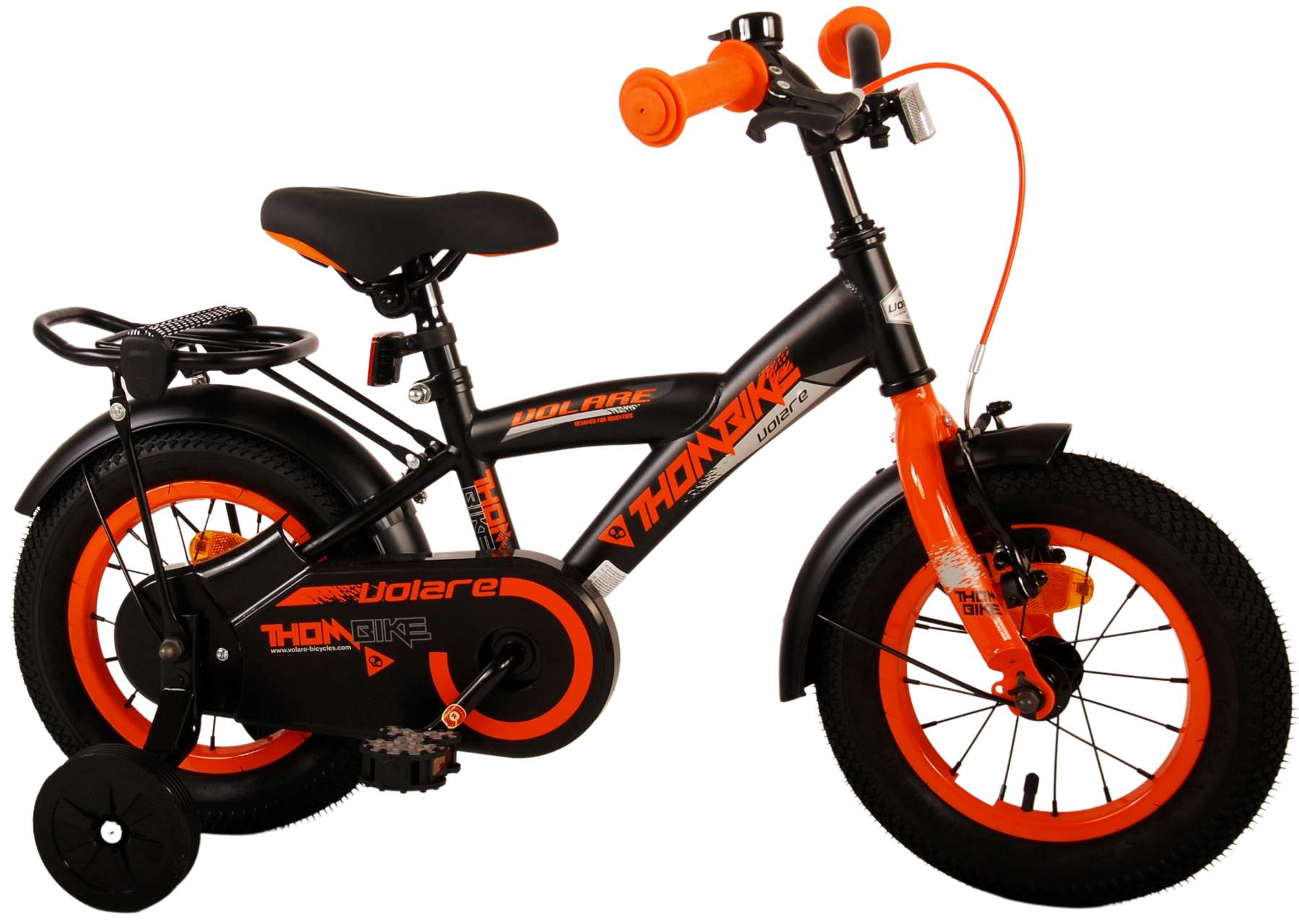 Volare Thombike Kinderfiets - Jongens - 12 inch - Zwart Oranje 2 Volare Thombike Kinderfiets - Jongens - 12 inch - Zwart Oranje - Afbeelding 2