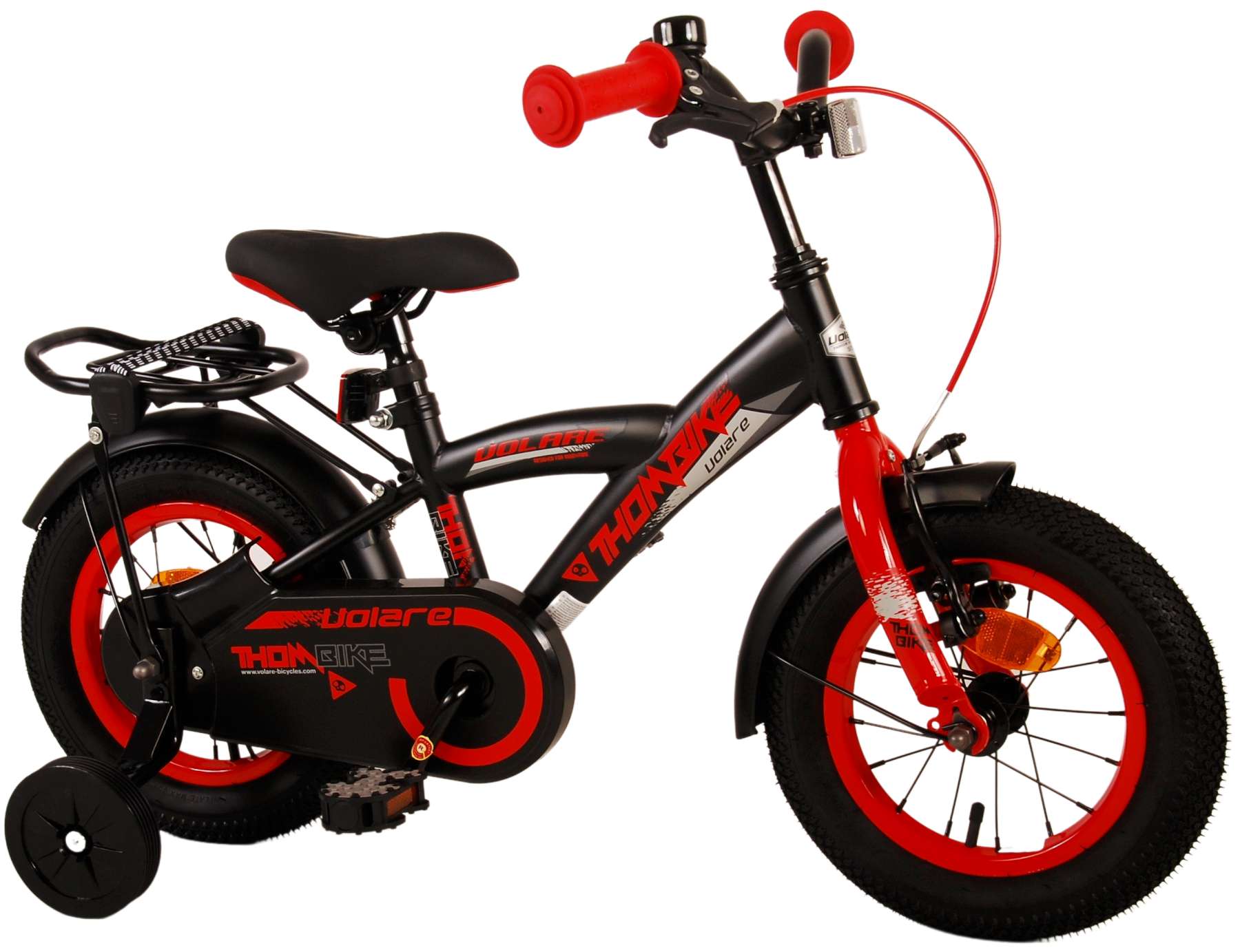 Volare Thombike Kinderfiets - Jongens - 12 inch - Zwart Rood 2 Volare Thombike Kinderfiets - Jongens - 12 inch - Zwart Rood - Afbeelding 2