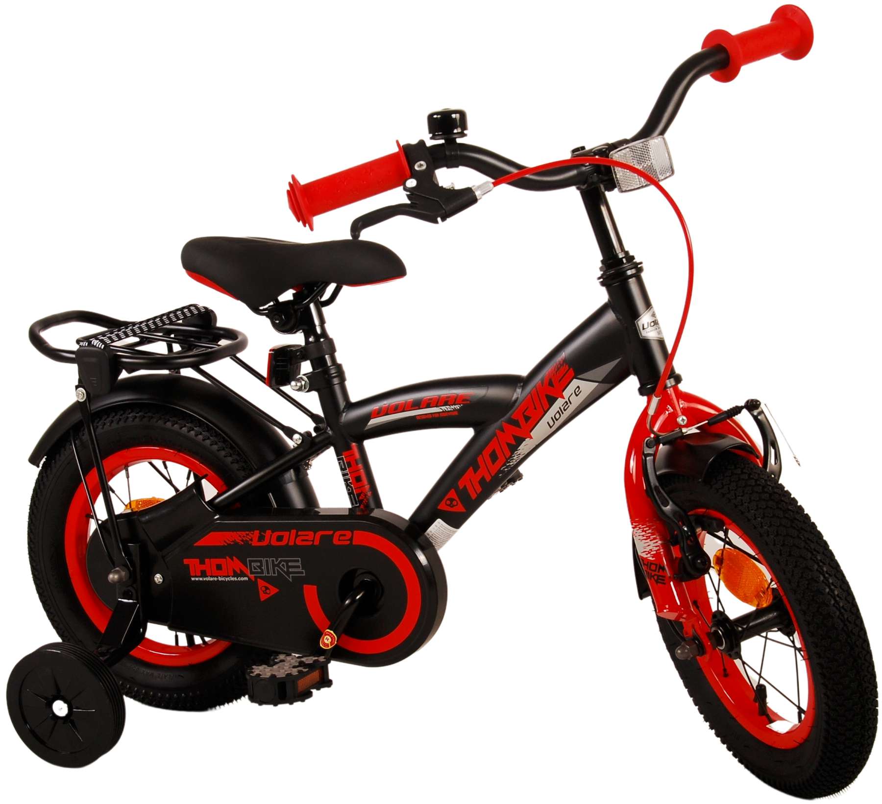 Volare Thombike Kinderfiets - Jongens - 12 inch - Zwart Rood 3 Volare Thombike Kinderfiets - Jongens - 12 inch - Zwart Rood - Afbeelding 3