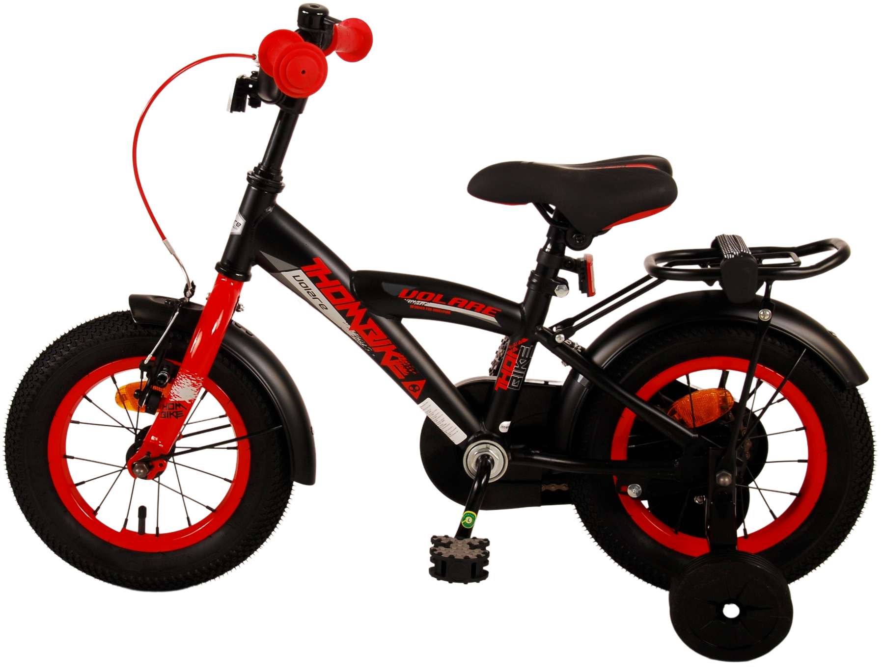 Volare Thombike Kinderfiets - Jongens - 12 inch - Zwart Rood 13 Volare Thombike Kinderfiets - Jongens - 12 inch - Zwart Rood - Afbeelding 13