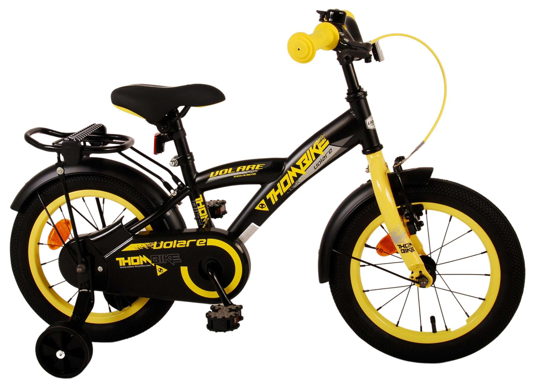 Volare Thombike Kinderfiets - Jongens - 14 inch - Zwart Geel 2 Volare Thombike Kinderfiets - Jongens - 14 inch - Zwart Geel - Afbeelding 2