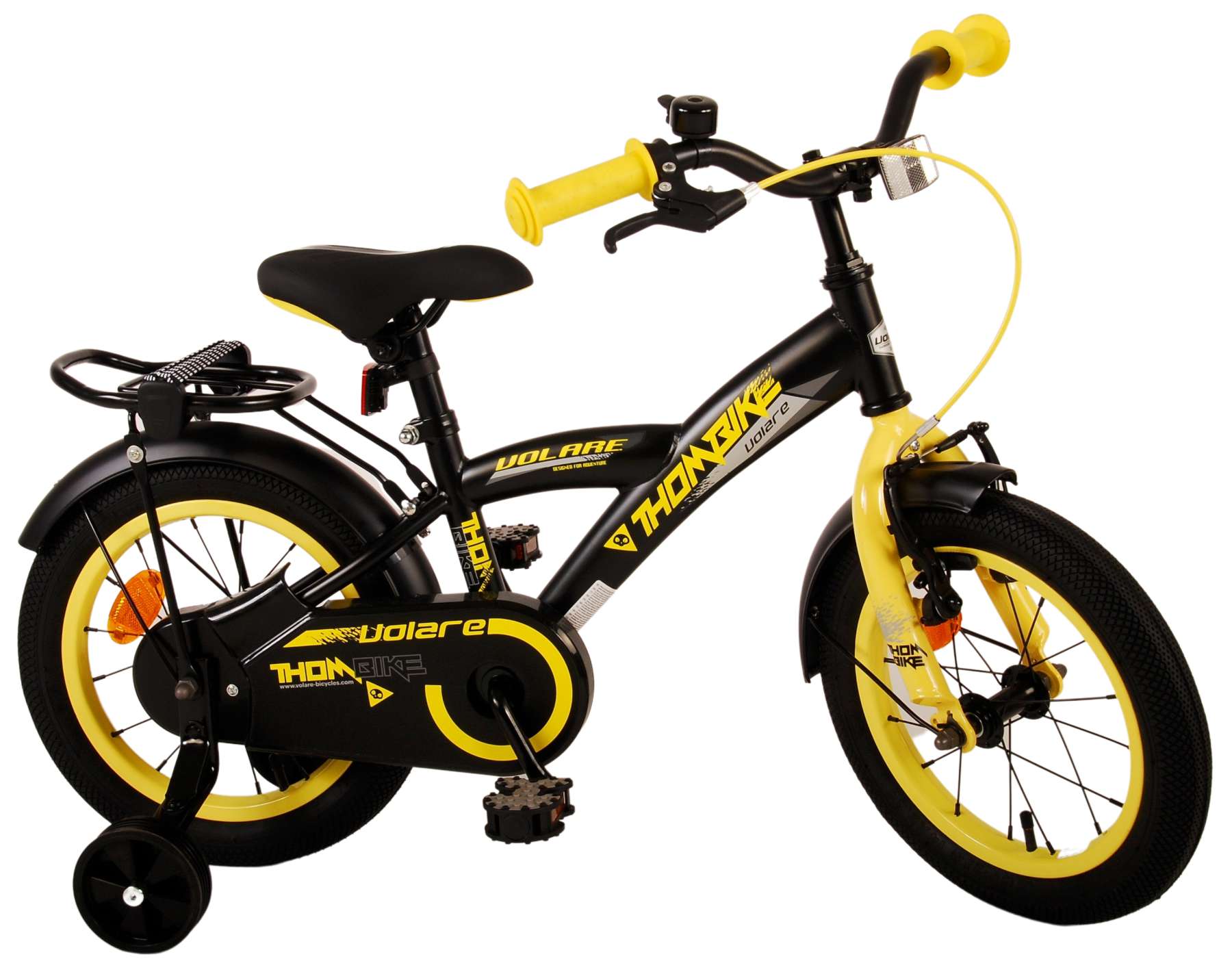 Volare Thombike Kinderfiets - Jongens - 14 inch - Zwart Geel 3 Volare Thombike Kinderfiets - Jongens - 14 inch - Zwart Geel - Afbeelding 3