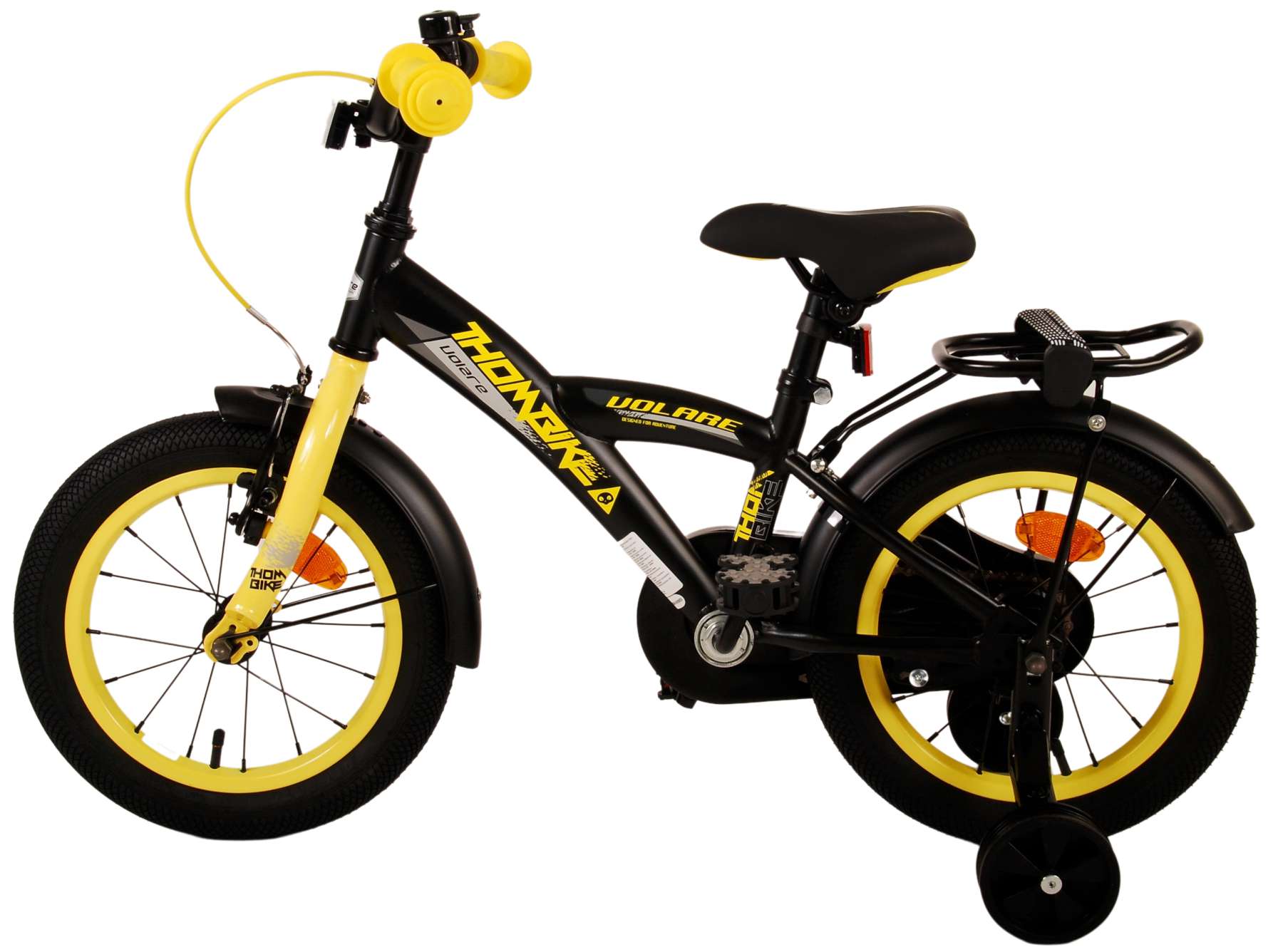 Volare Thombike Kinderfiets - Jongens - 14 inch - Zwart Geel 13 Volare Thombike Kinderfiets - Jongens - 14 inch - Zwart Geel - Afbeelding 13