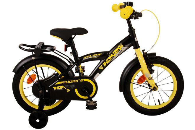 Volare Thombike Kinderfiets - Jongens - 14 inch - Zwart Geel 1 Volare Thombike Kinderfiets - Jongens - 14 inch - Zwart Geel