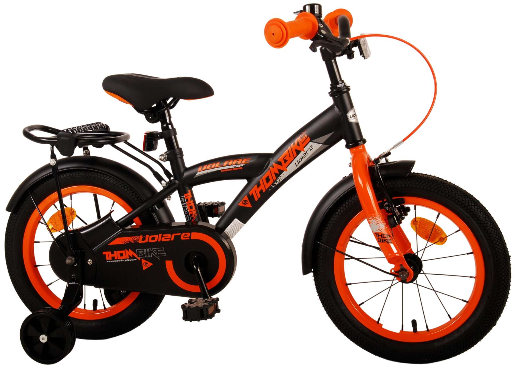 Volare Thombike Kinderfiets - Jongens - 14 inch - Zwart Oranje 2 Volare Thombike Kinderfiets - Jongens - 14 inch - Zwart Oranje - Afbeelding 2