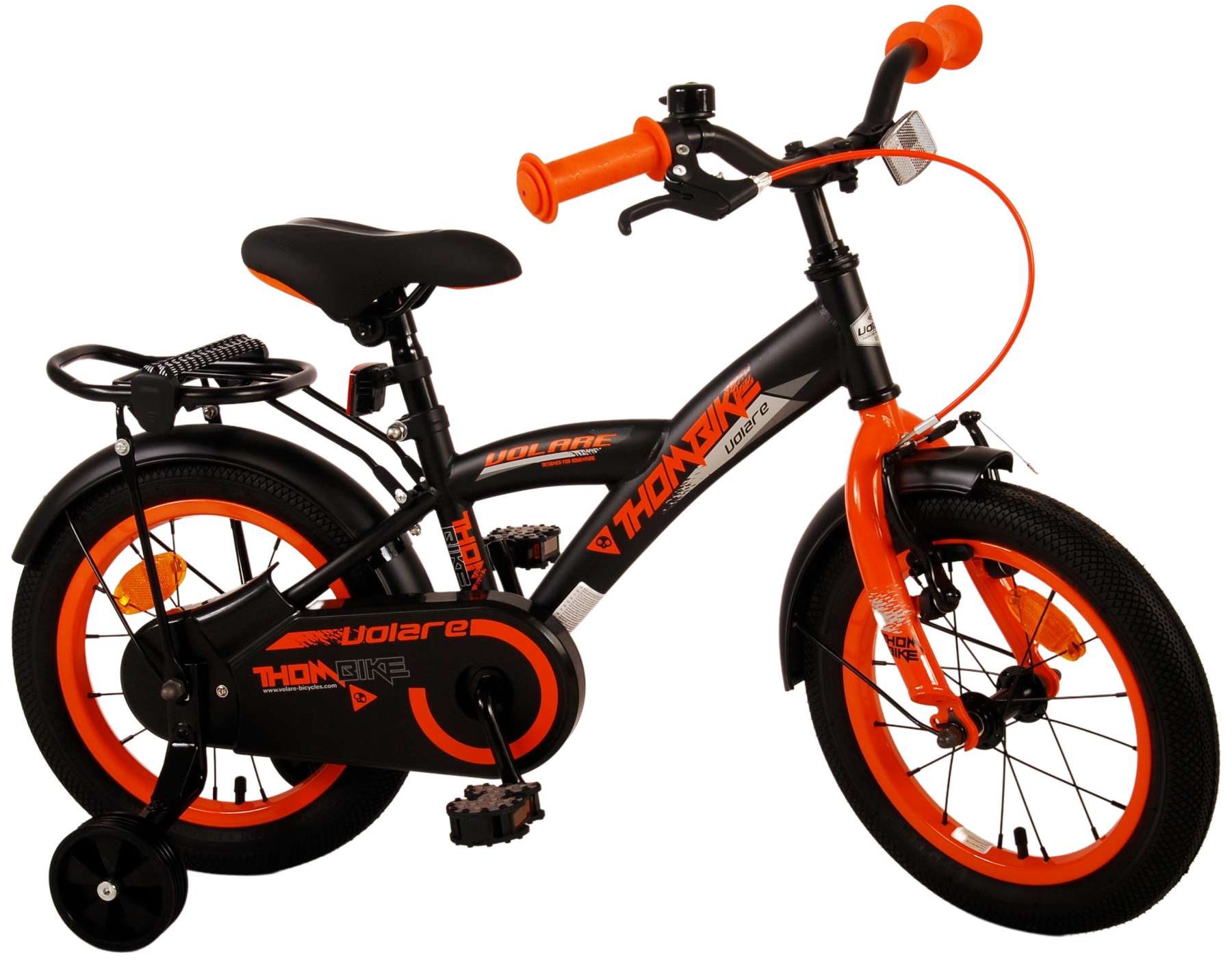 Volare Thombike Kinderfiets - Jongens - 14 inch - Zwart Oranje 3 Volare Thombike Kinderfiets - Jongens - 14 inch - Zwart Oranje - Afbeelding 3