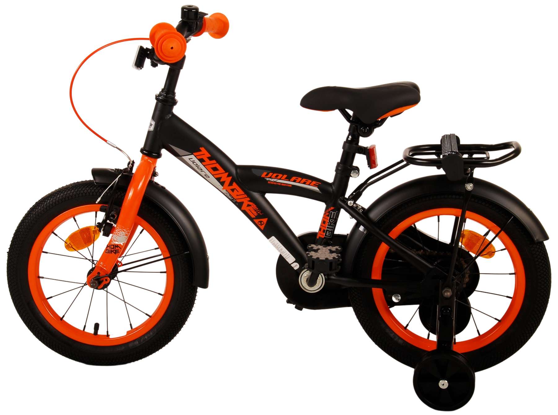 Volare Thombike Kinderfiets - Jongens - 14 inch - Zwart Oranje 13 Volare Thombike Kinderfiets - Jongens - 14 inch - Zwart Oranje - Afbeelding 13