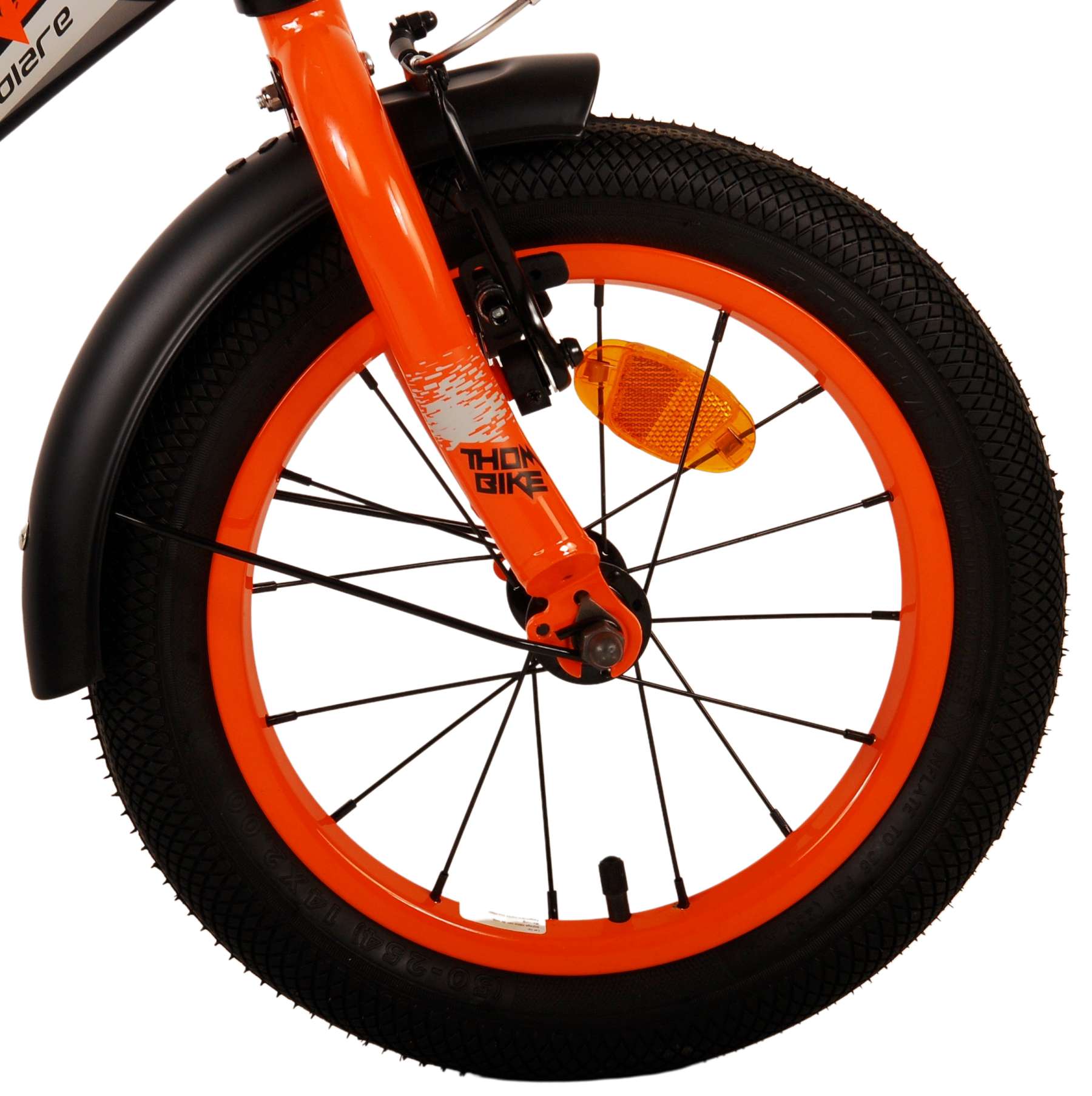 Volare Thombike Kinderfiets - Jongens - 14 inch - Zwart Oranje 5 Volare Thombike Kinderfiets - Jongens - 14 inch - Zwart Oranje - Afbeelding 5