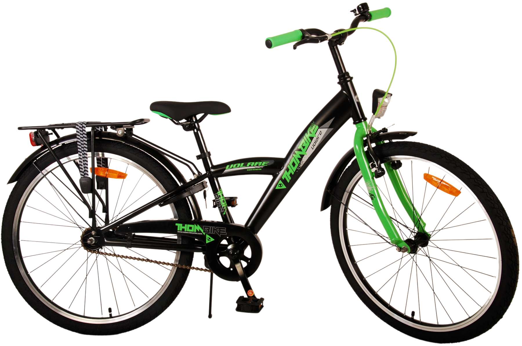 Volare Thombike Kinderfiets - Jongens - 24 inch - Zwart Groen 3 Volare Thombike Kinderfiets - Jongens - 24 inch - Zwart Groen - Afbeelding 3