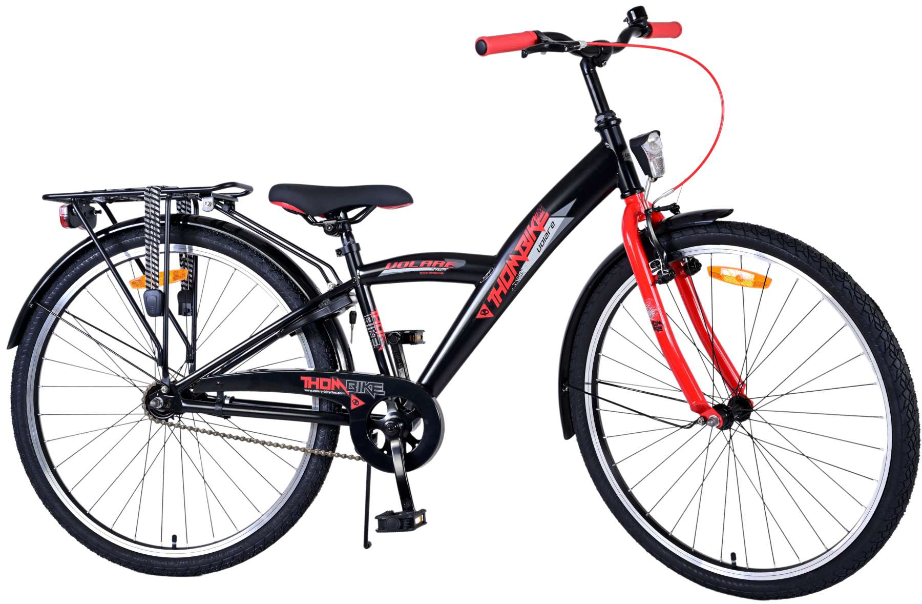 Volare Thombike Kinderfiets - Jongens - 26 inch - Zwart Rood 3 Volare Thombike Kinderfiets - Jongens - 26 inch - Zwart Rood - Afbeelding 3