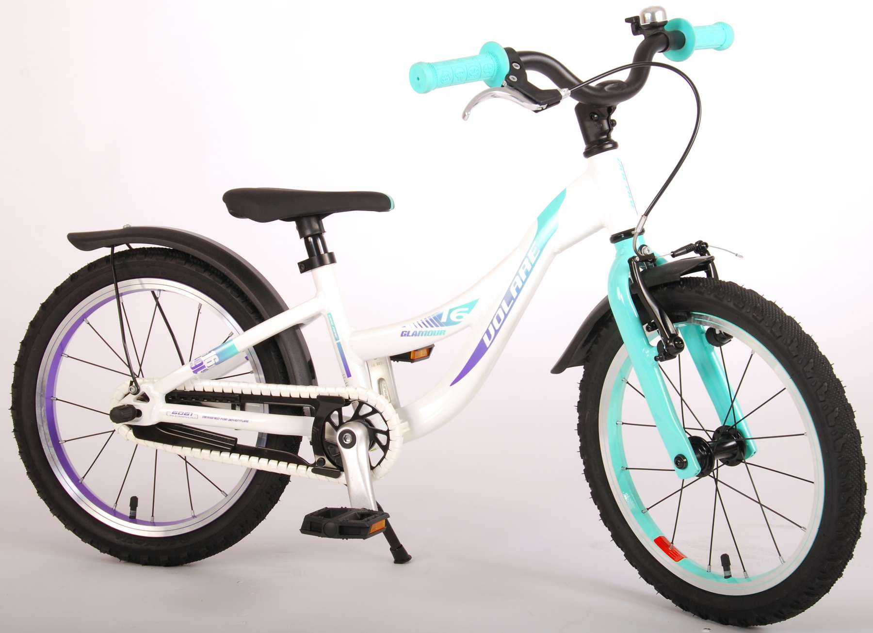 Volare Glamour Kinderfiets - Meisjes - 16 inch - Wit/Mint Groen - Prime Collection 3 Volare Glamour Kinderfiets - Meisjes - 16 inch - Wit/Mint Groen - Prime Collection - Afbeelding 3