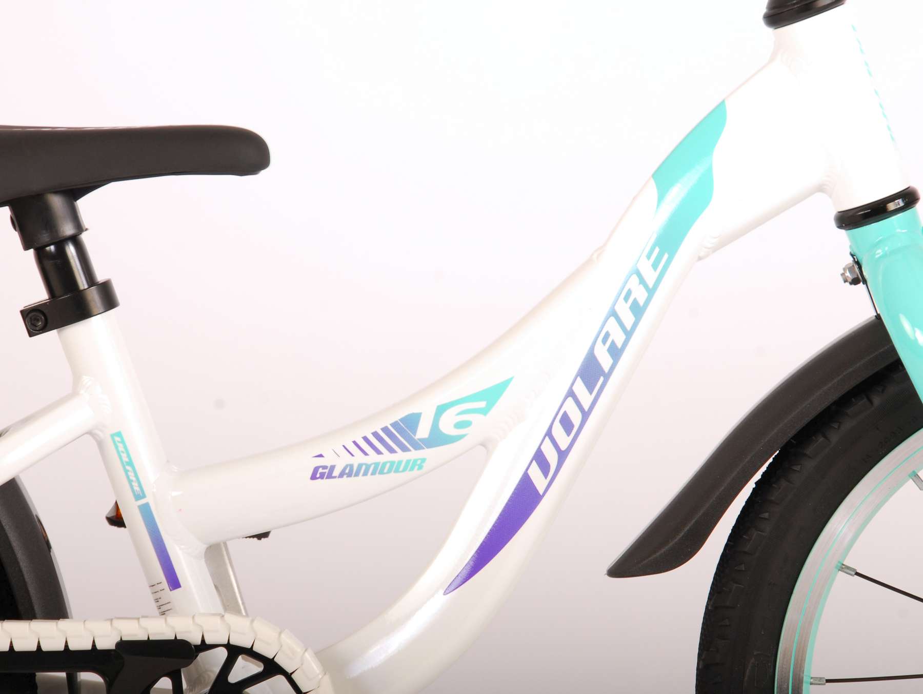 Volare Glamour Kinderfiets - Meisjes - 16 inch - Wit/Mint Groen - Prime Collection 6 Volare Glamour Kinderfiets - Meisjes - 16 inch - Wit/Mint Groen - Prime Collection - Afbeelding 6