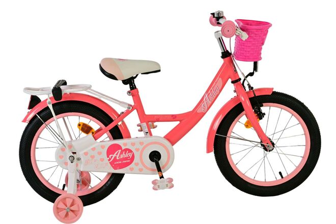 Volare Ashley Kinderfiets - Meisjes - 16 inch - Roze/Rood 1 Volare Ashley Kinderfiets - Meisjes - 16 inch - Roze/Rood