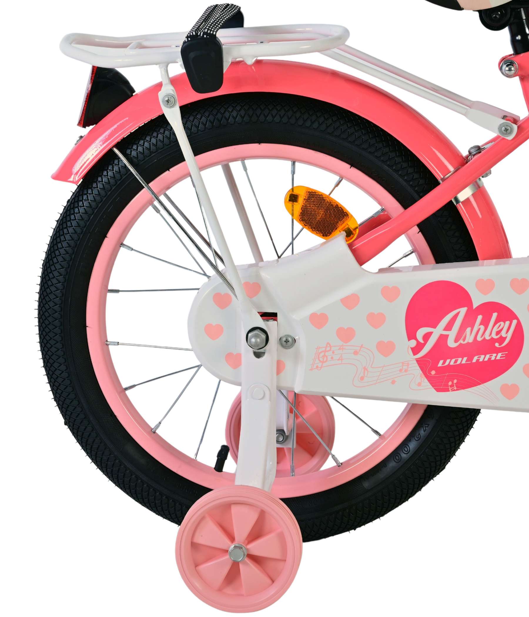 Volare Ashley Kinderfiets - Meisjes - 16 inch - Roze/Rood 3 Volare Ashley Kinderfiets - Meisjes - 16 inch - Roze/Rood - Afbeelding 3