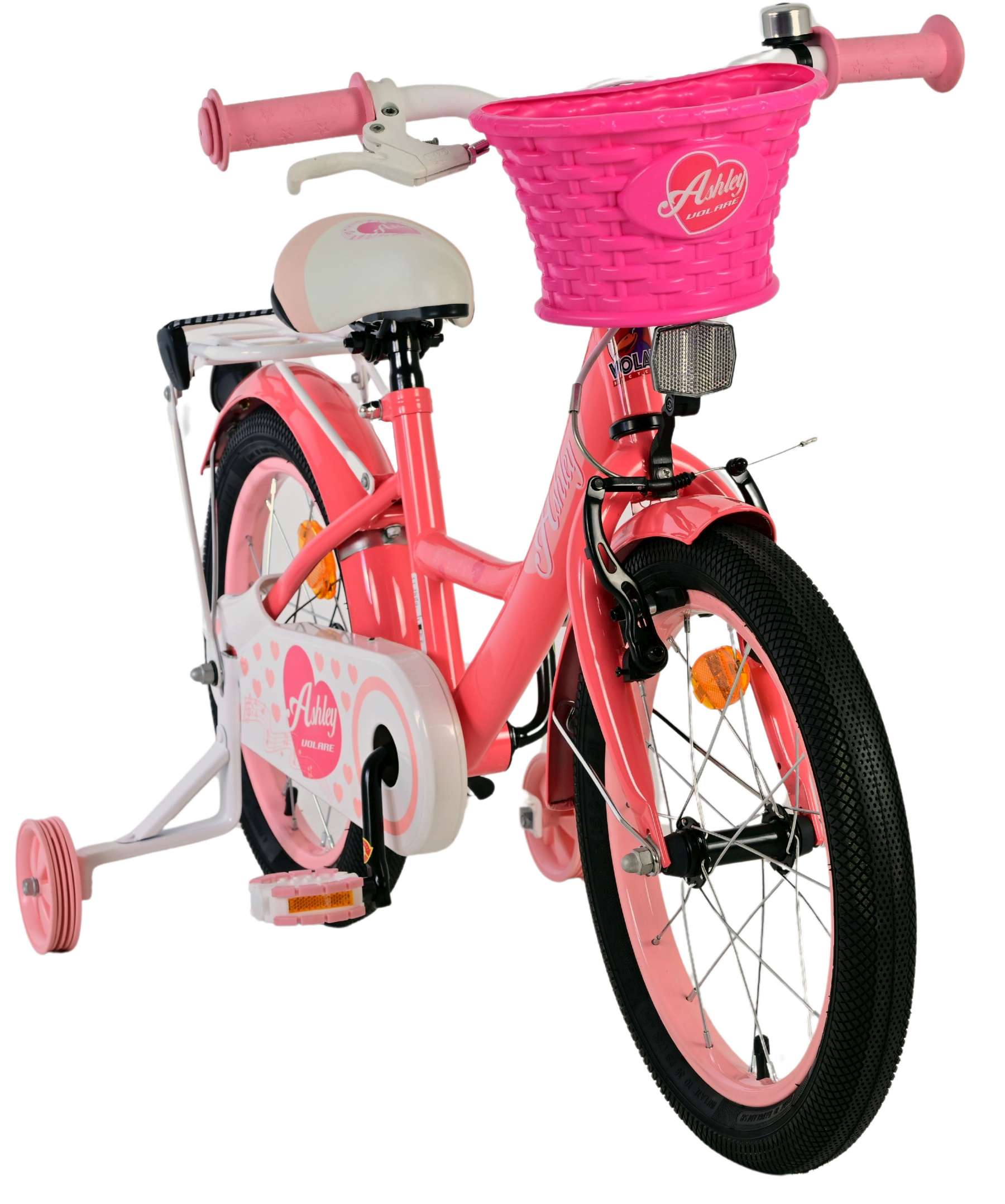 Volare Ashley Kinderfiets - Meisjes - 16 inch - Roze/Rood 6 Volare Ashley Kinderfiets - Meisjes - 16 inch - Roze/Rood - Afbeelding 6