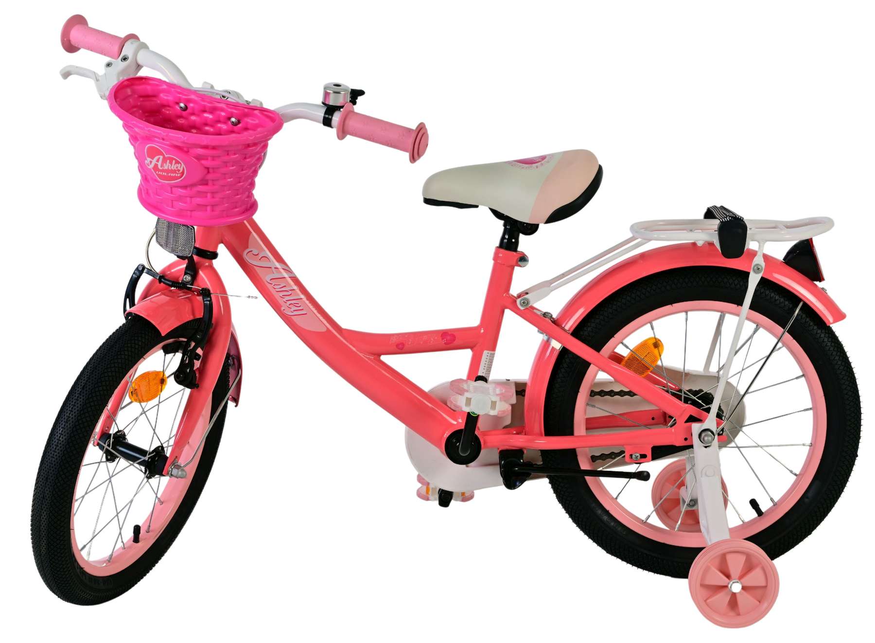 Volare Ashley Kinderfiets - Meisjes - 16 inch - Roze/Rood 9 Volare Ashley Kinderfiets - Meisjes - 16 inch - Roze/Rood - Afbeelding 9