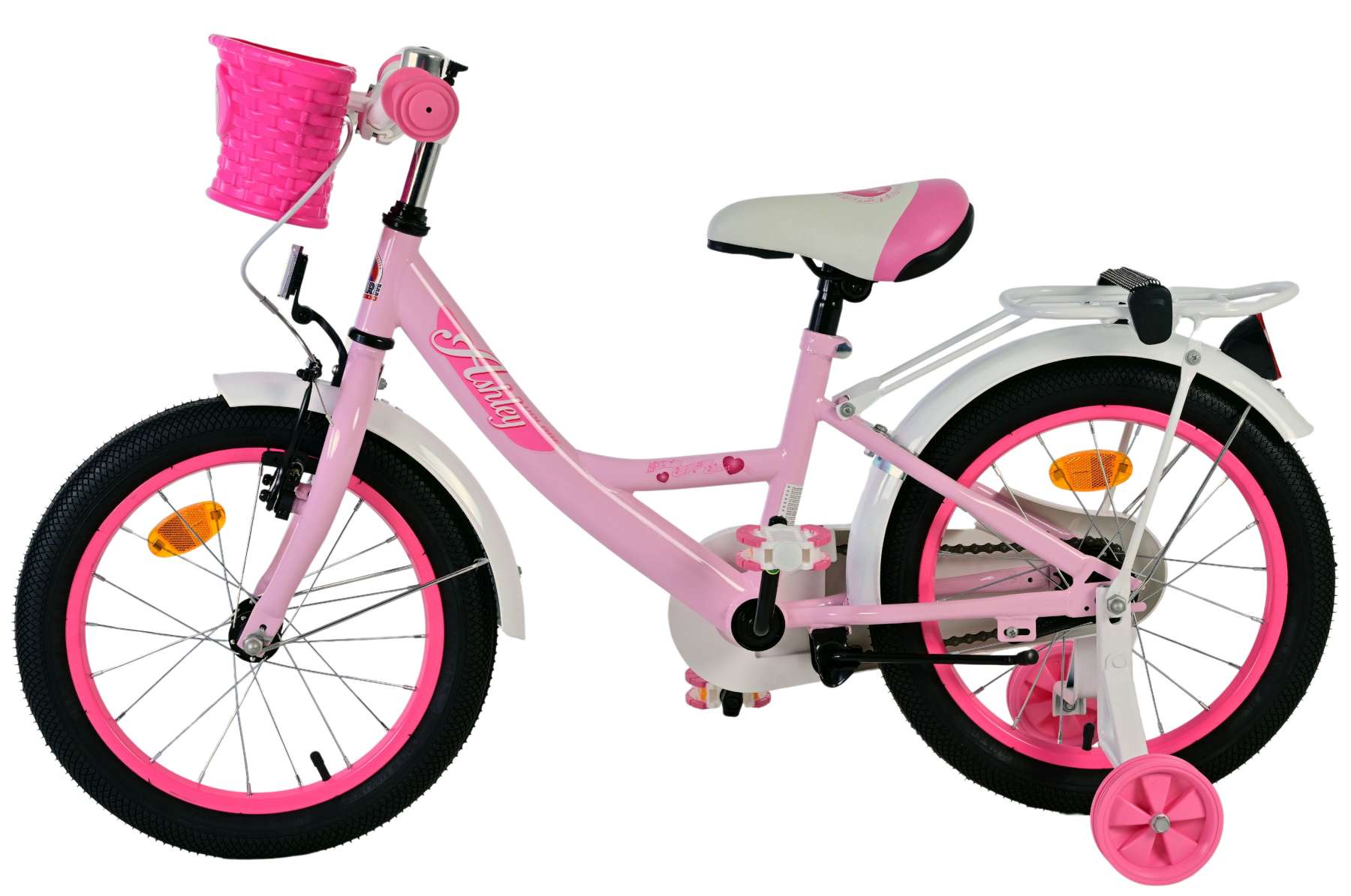Volare Ashley Kinderfiets - Meisjes - 16 inch - Roze 8 Volare Ashley Kinderfiets - Meisjes - 16 inch - Roze - Afbeelding 8
