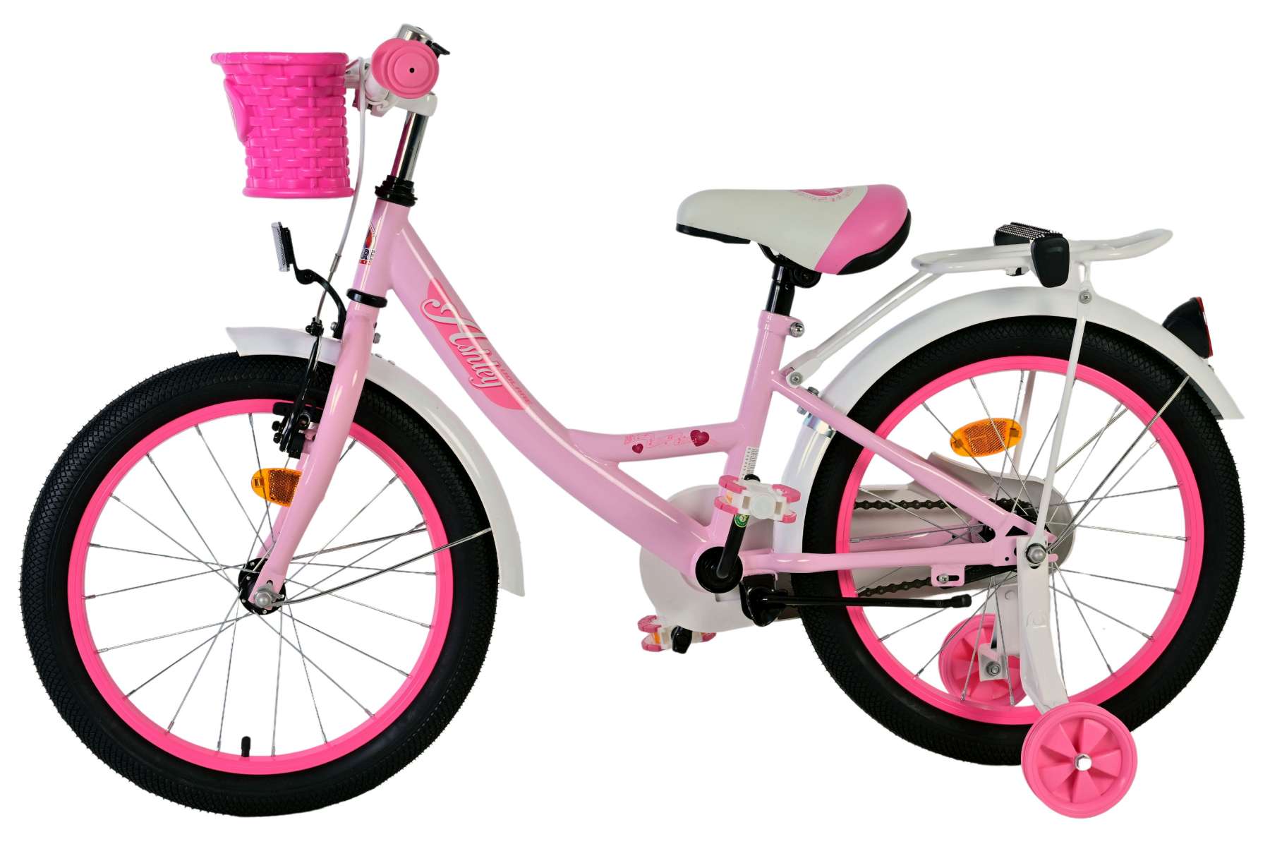 Volare Ashley Kinderfiets - Meisjes - 18 inch - Roze 8 Volare Ashley Kinderfiets - Meisjes - 18 inch - Roze - Afbeelding 8