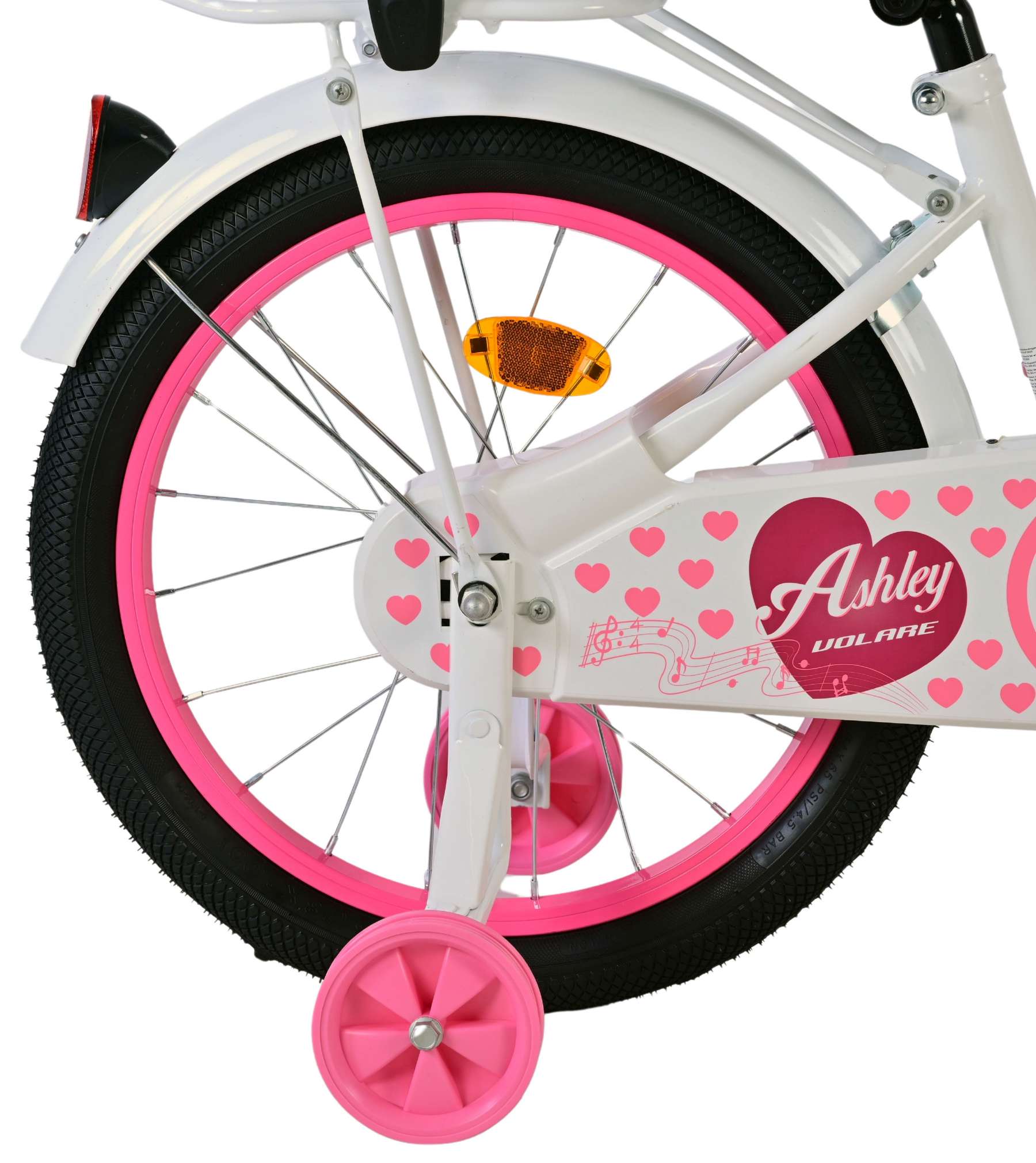 Volare Ashley Kinderfiets - Meisjes - 18 inch - Wit 3 Volare Ashley Kinderfiets - Meisjes - 18 inch - Wit - Afbeelding 3