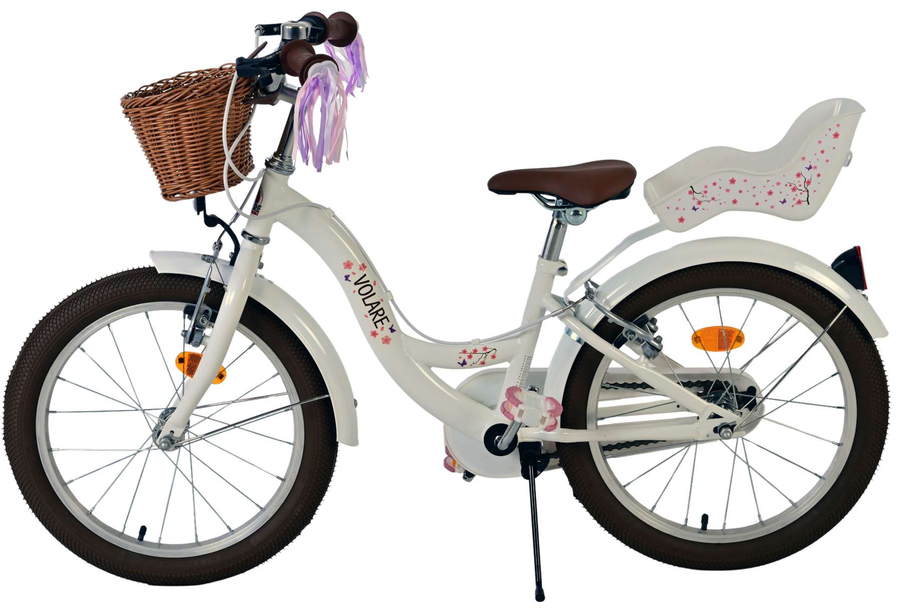 Volare Blossom Kinderfiets - Meisjes - 18 inch - Wit - Twee handremmen 8 Volare Blossom Kinderfiets - Meisjes - 18 inch - Wit - Twee handremmen - Afbeelding 8