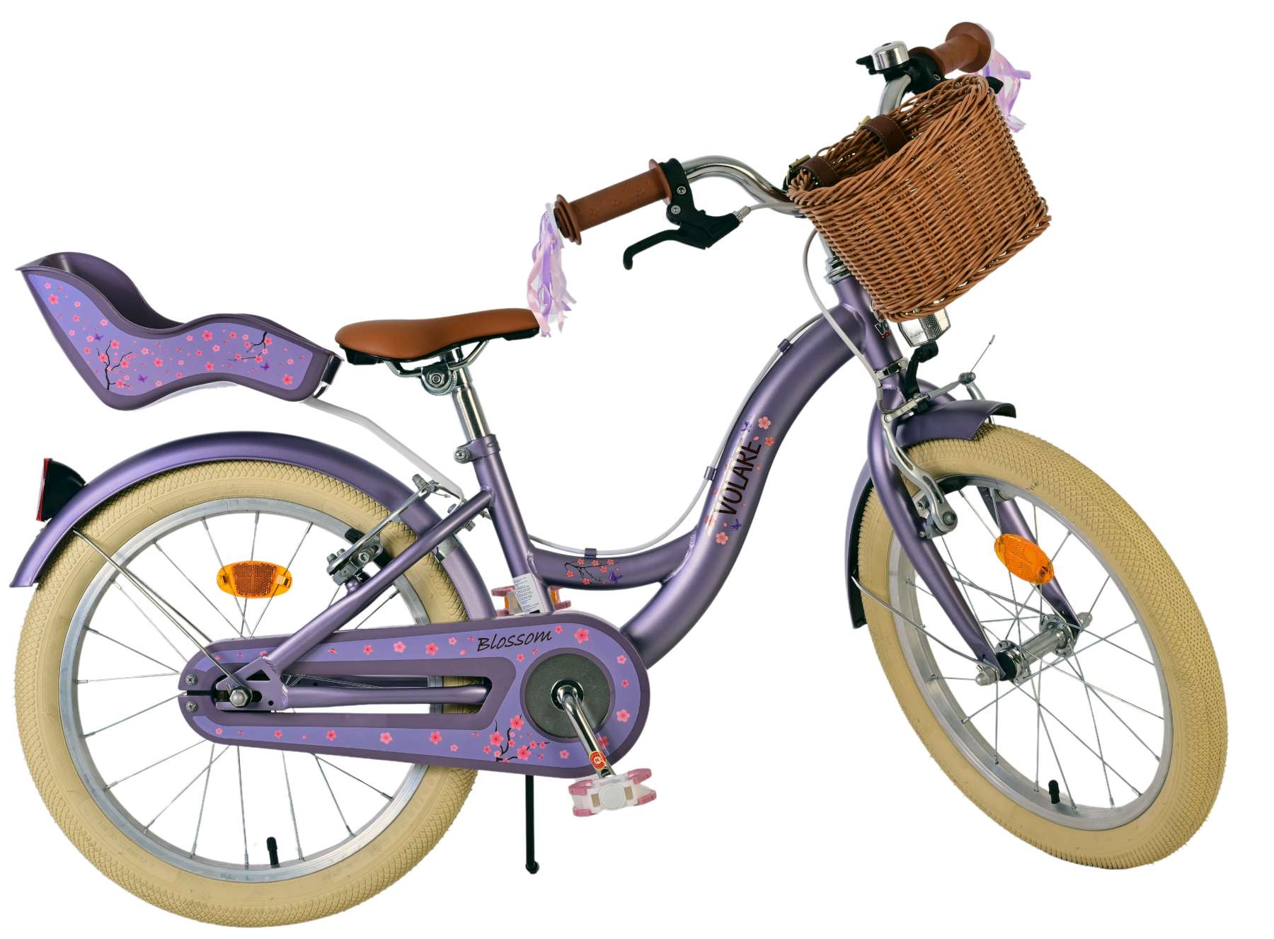 Volare Blossom Kinderfiets - Meisjes - 18 inch - Paars - Twee Handremmen 2 Volare Blossom Kinderfiets - Meisjes - 18 inch - Paars - Twee Handremmen - Afbeelding 2