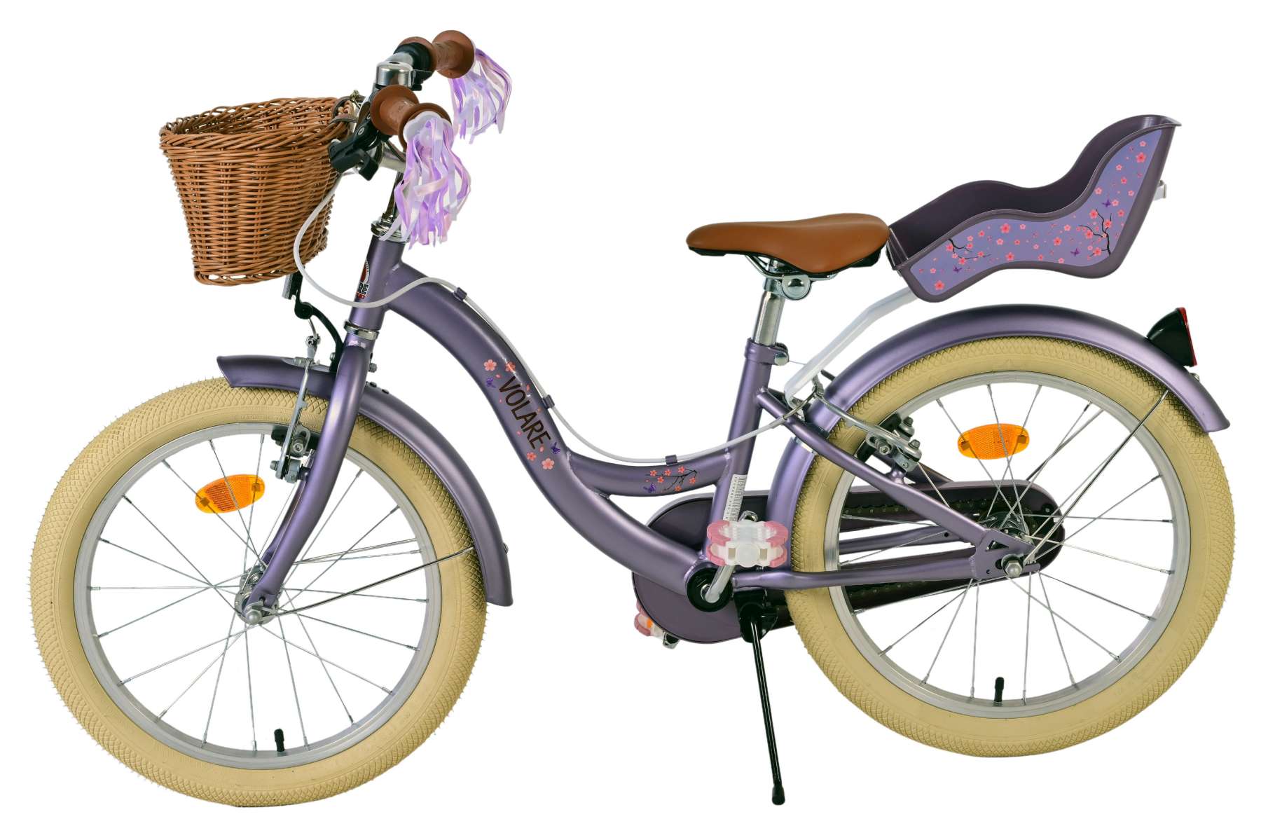 Volare Blossom Kinderfiets - Meisjes - 18 inch - Paars - Twee Handremmen 8 Volare Blossom Kinderfiets - Meisjes - 18 inch - Paars - Twee Handremmen - Afbeelding 8