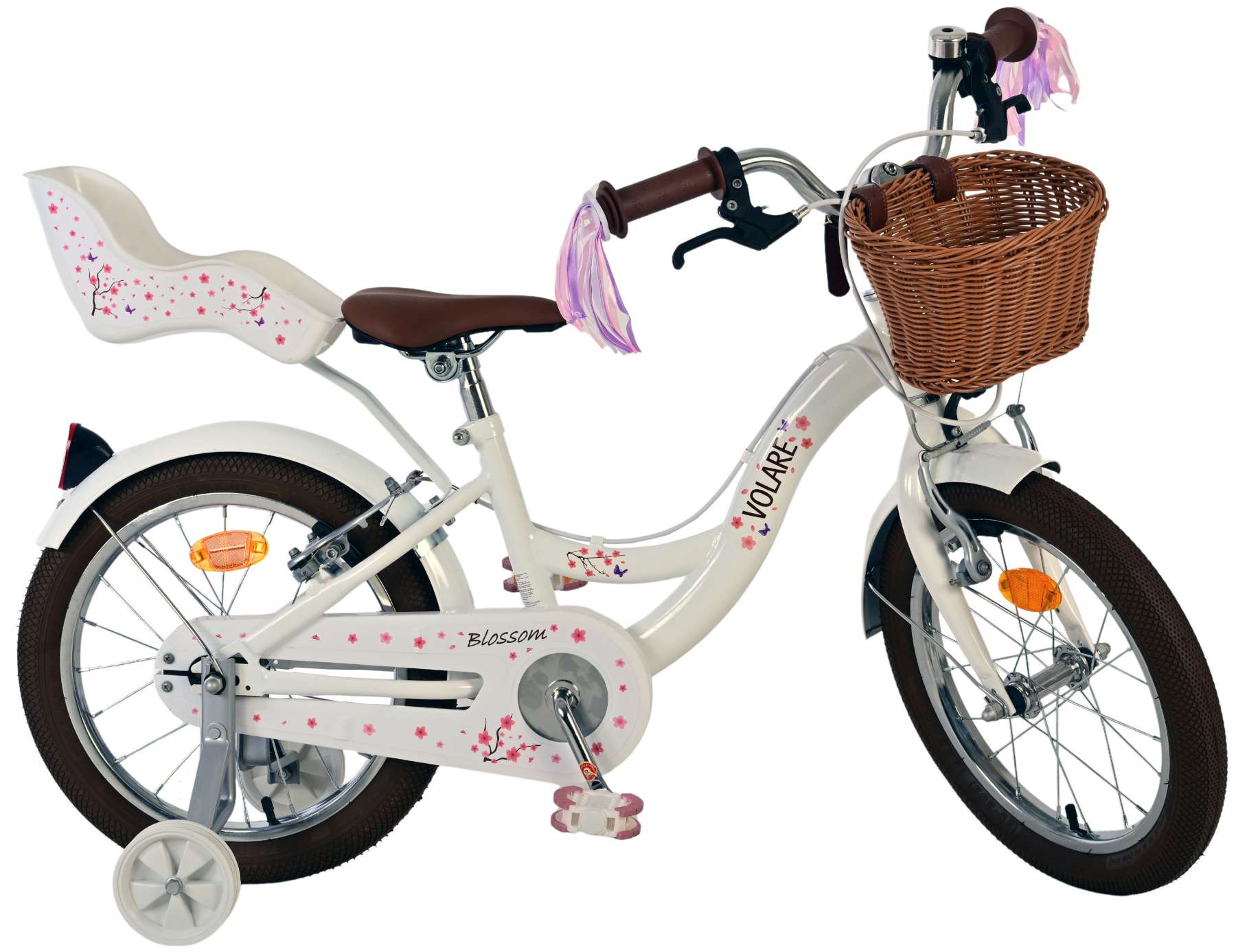 Volare Blossom Kinderfiets - Meisjes - 16 inch - Wit - Twee Handremmen 2 Volare Blossom Kinderfiets - Meisjes - 16 inch - Wit - Twee Handremmen - Afbeelding 2
