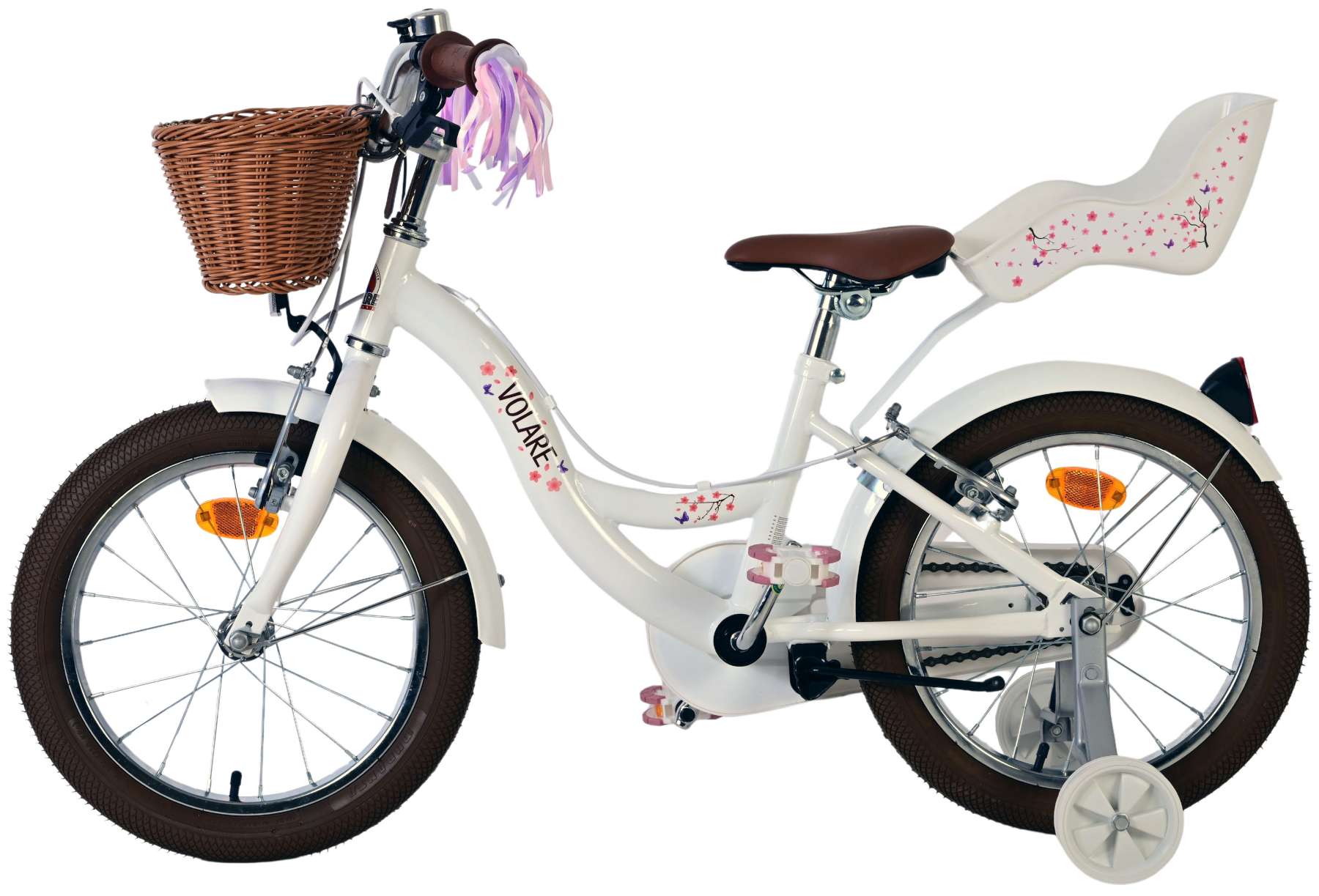Volare Blossom Kinderfiets - Meisjes - 16 inch - Wit - Twee Handremmen 8 Volare Blossom Kinderfiets - Meisjes - 16 inch - Wit - Twee Handremmen - Afbeelding 8