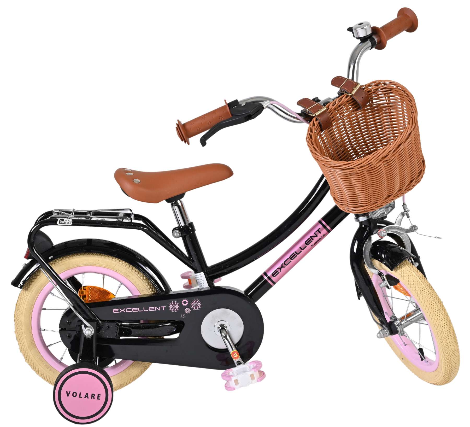 Volare Excellent Kinderfiets - Meisjes - 12 inch - Zwart 10 Volare Excellent Kinderfiets - Meisjes - 12 inch - Zwart - Afbeelding 10