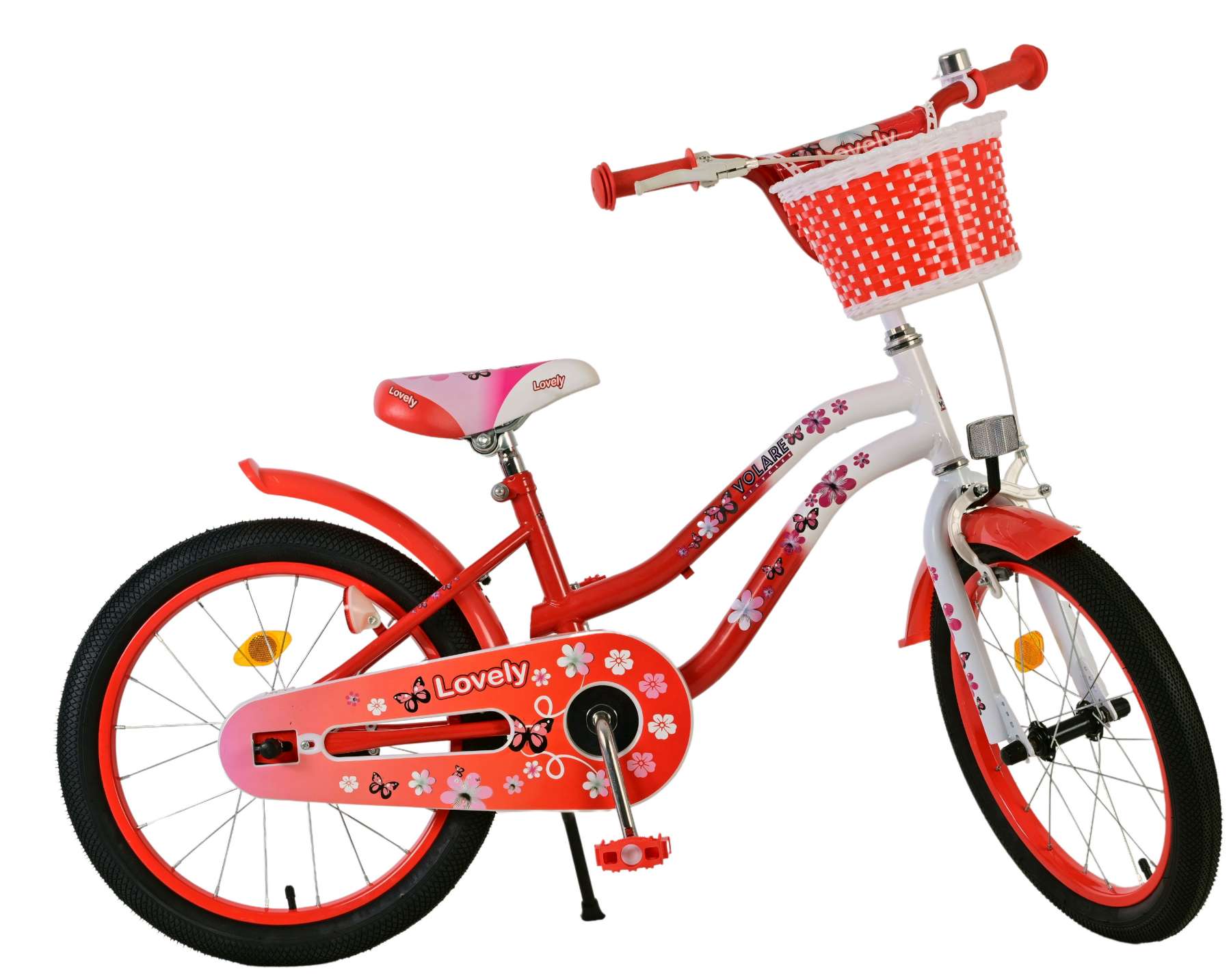 Volare Lovely Kinderfiets - Meisjes - 18 inch - Rood Wit 10 Volare Lovely Kinderfiets - Meisjes - 18 inch - Rood Wit - Afbeelding 10
