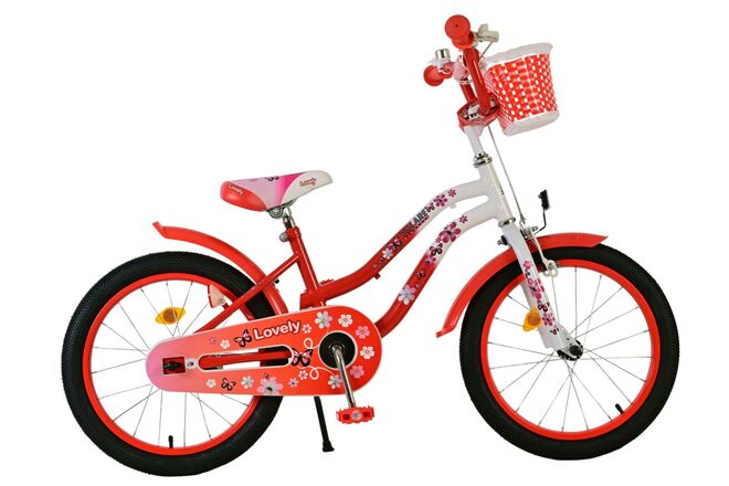Volare Lovely Kinderfiets - Meisjes - 18 inch - Rood Wit 1 Volare Lovely Kinderfiets - Meisjes - 18 inch - Rood Wit
