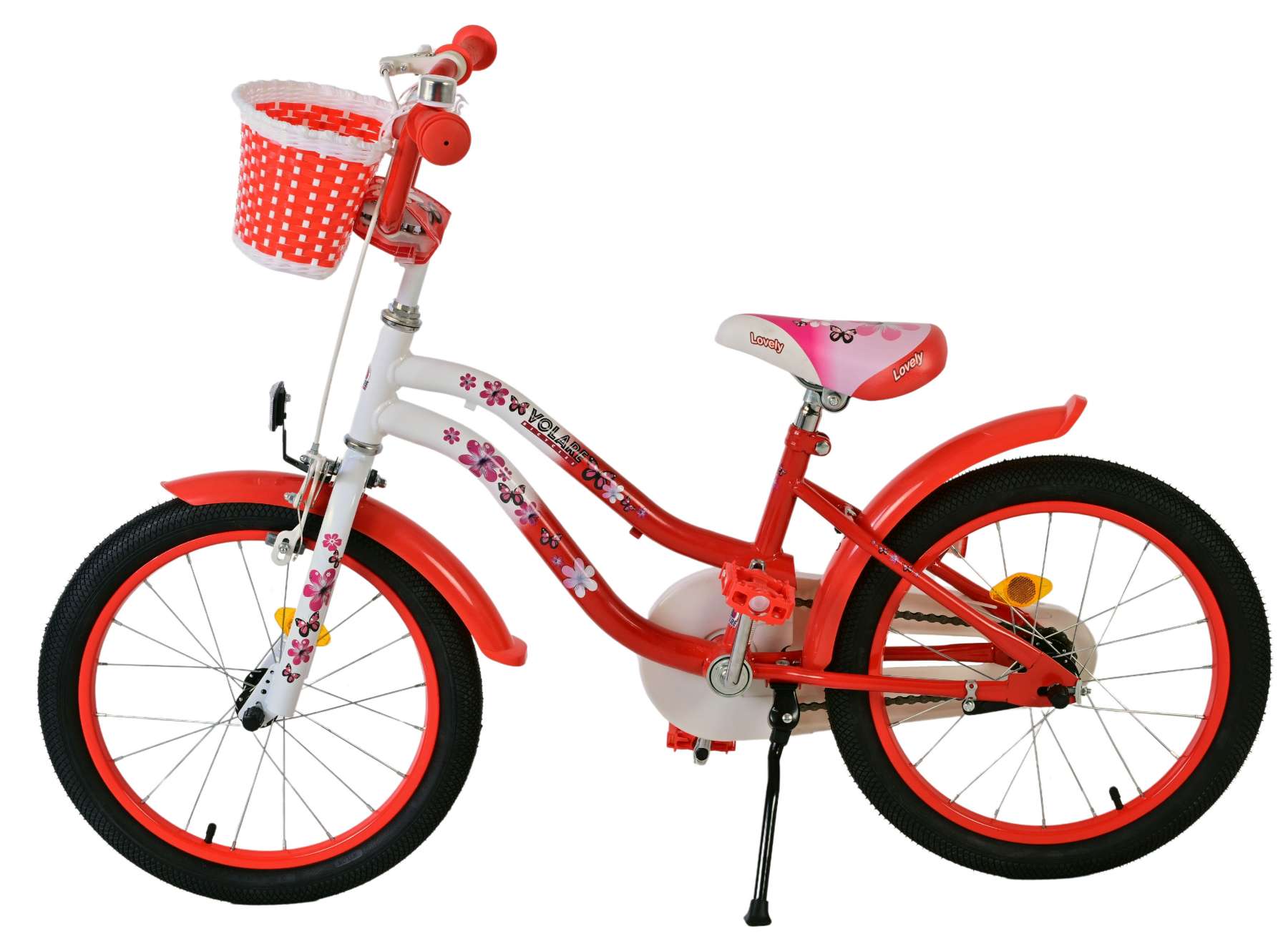 Volare Lovely Kinderfiets - Meisjes - 18 inch - Rood Wit 7 Volare Lovely Kinderfiets - Meisjes - 18 inch - Rood Wit - Afbeelding 7