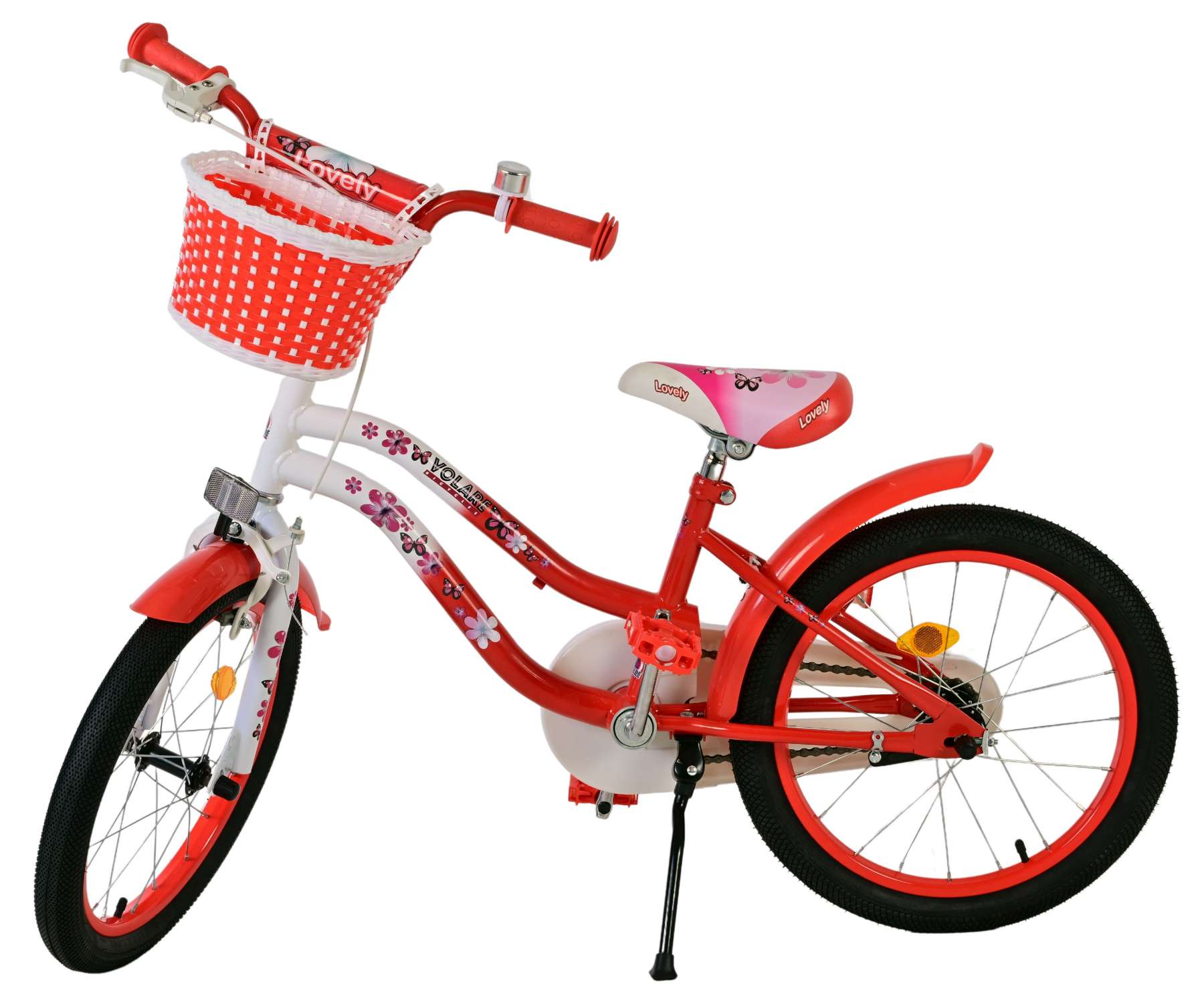 Volare Lovely Kinderfiets - Meisjes - 18 inch - Rood Wit 8 Volare Lovely Kinderfiets - Meisjes - 18 inch - Rood Wit - Afbeelding 8