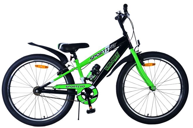 Volare Sportivo Kinderfiets - Jongens - 24 inch - Zwart Groen - Twee Handremmen 1 Volare Sportivo Kinderfiets - Jongens - 24 inch - Zwart Groen - Twee Handremmen