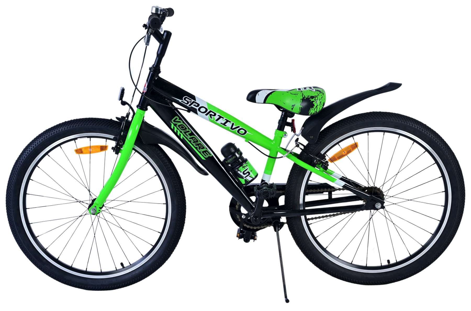 Volare Sportivo Kinderfiets - Jongens - 24 inch - Zwart Groen - Twee Handremmen 7 Volare Sportivo Kinderfiets - Jongens - 24 inch - Zwart Groen - Twee Handremmen - Afbeelding 7