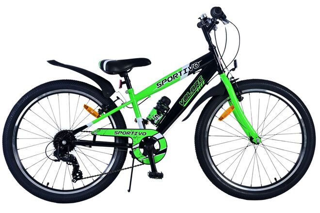 Volare Sportivo Kinderfiets - Jongens - 24 inch - 7 Speed - Zwart Groen 1 Volare Sportivo Kinderfiets - Jongens - 24 inch - 7 Speed - Zwart Groen