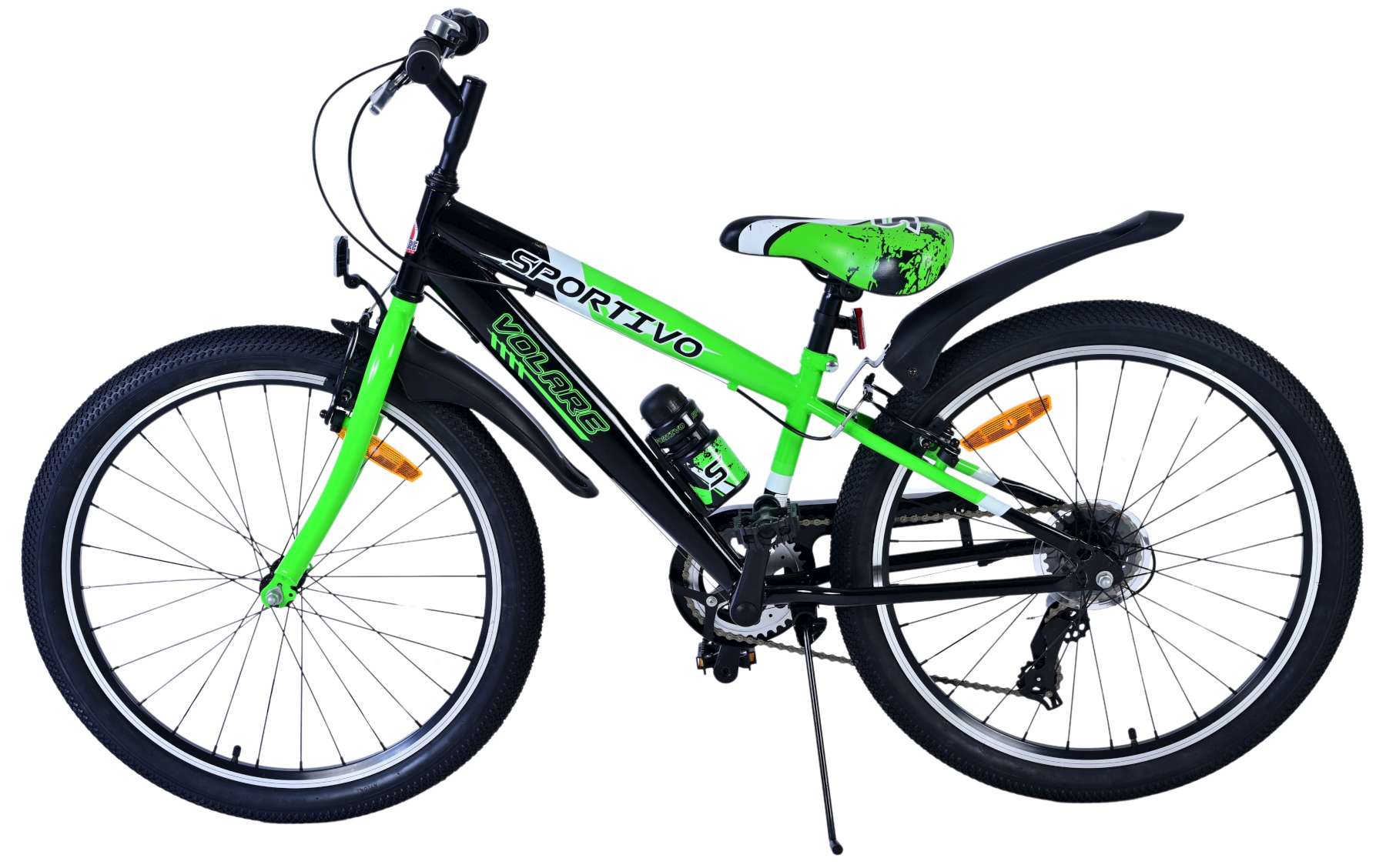 Volare Sportivo Kinderfiets - Jongens - 24 inch - 7 Speed - Zwart Groen 8 Volare Sportivo Kinderfiets - Jongens - 24 inch - 7 Speed - Zwart Groen - Afbeelding 8