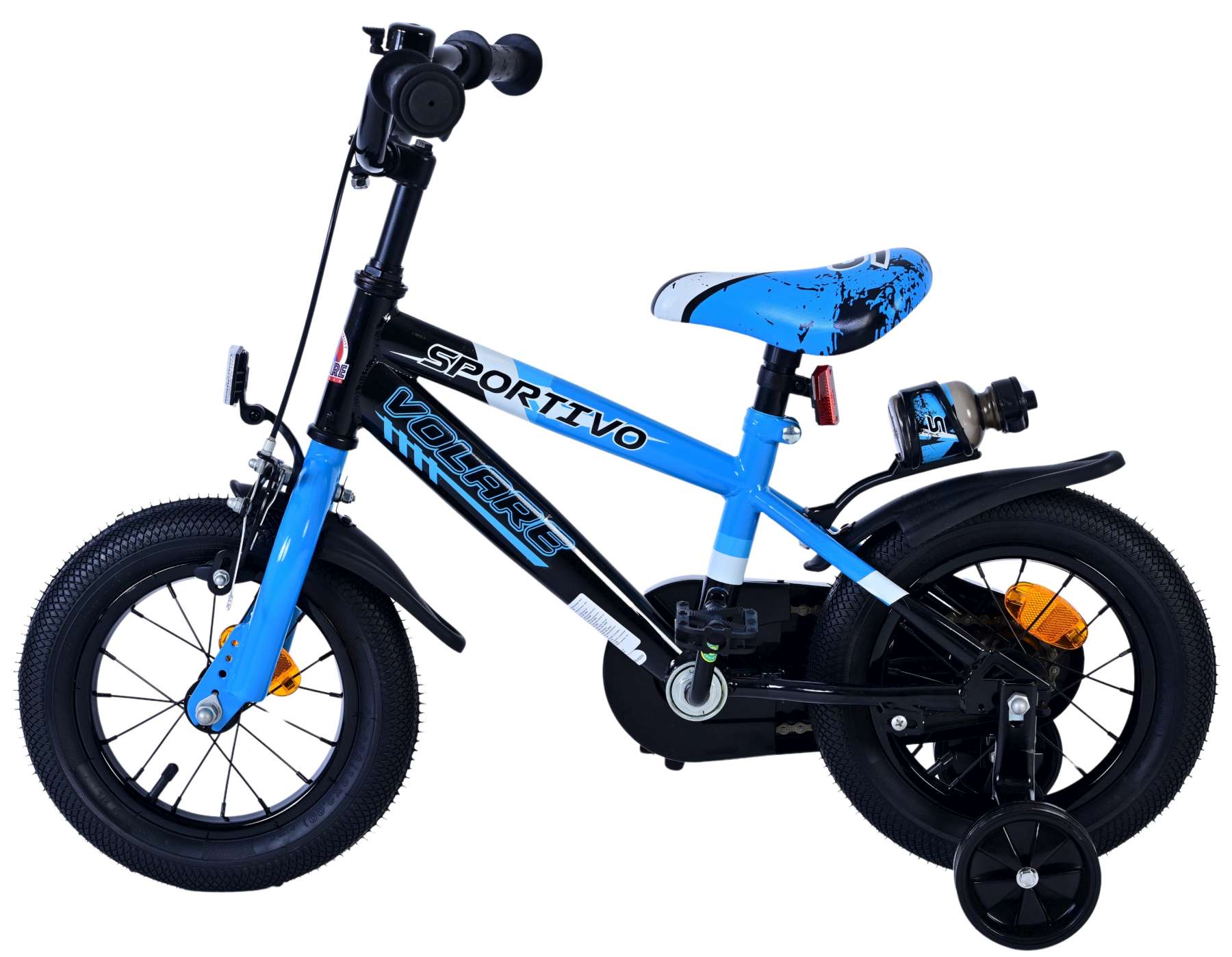 Volare Sportivo Kinderfiets - Jongens - 12 inch - Blauw Zwart 7 Volare Sportivo Kinderfiets - Jongens - 12 inch - Blauw Zwart - Afbeelding 7