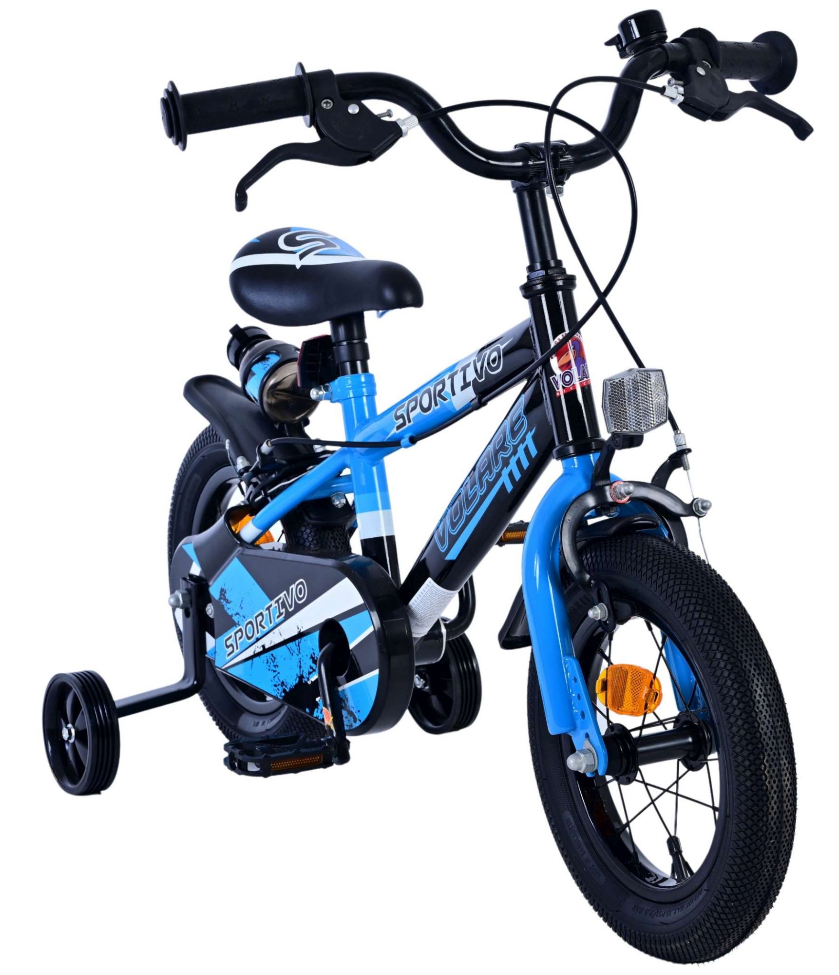 Volare Sportivo Kinderfiets - Jongens - 12 inch - Blauw Zwart - Twee Handremmen 5 Volare Sportivo Kinderfiets - Jongens - 12 inch - Blauw Zwart - Twee Handremmen - Afbeelding 5