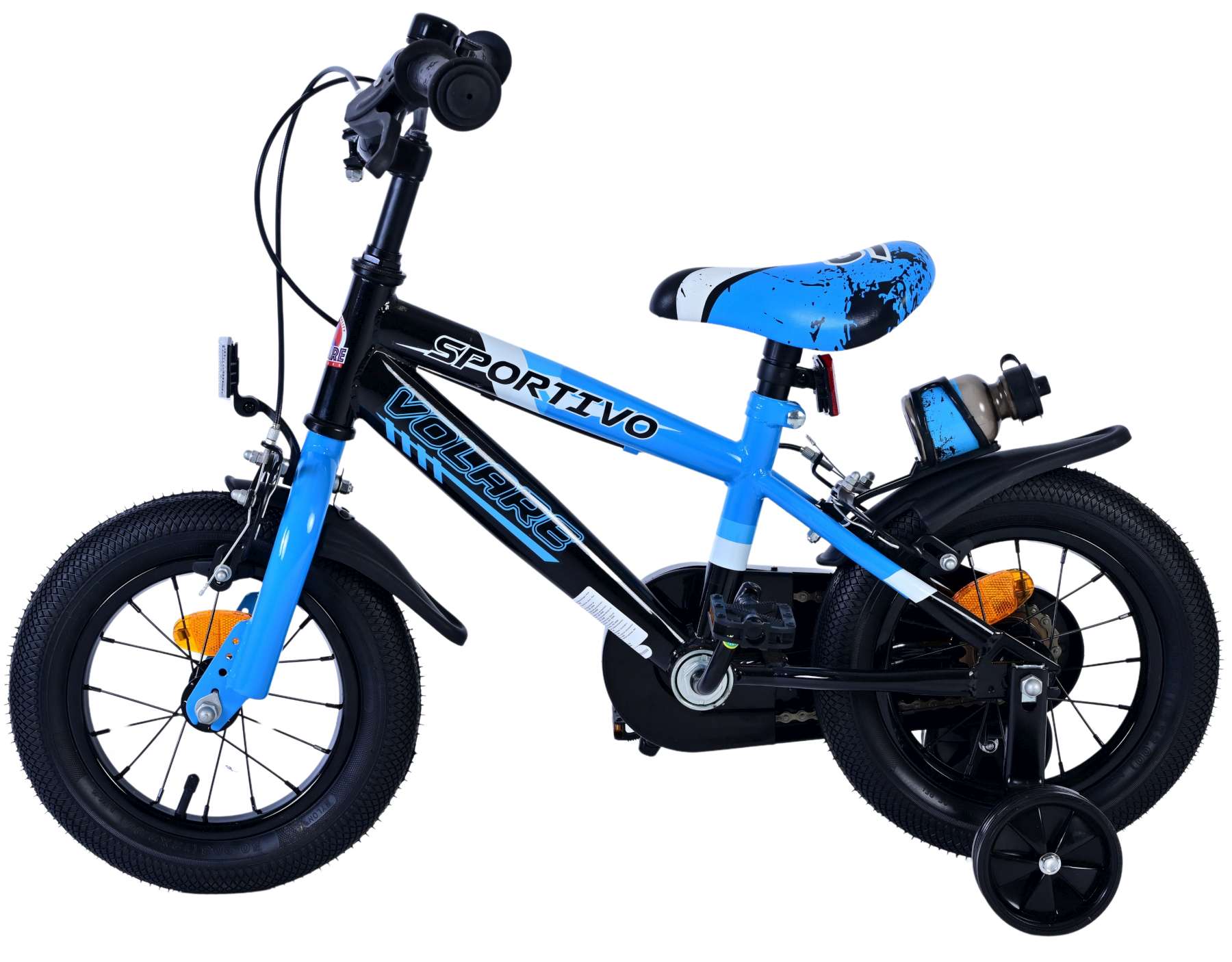 Volare Sportivo Kinderfiets - Jongens - 12 inch - Blauw Zwart - Twee Handremmen 7 Volare Sportivo Kinderfiets - Jongens - 12 inch - Blauw Zwart - Twee Handremmen - Afbeelding 7