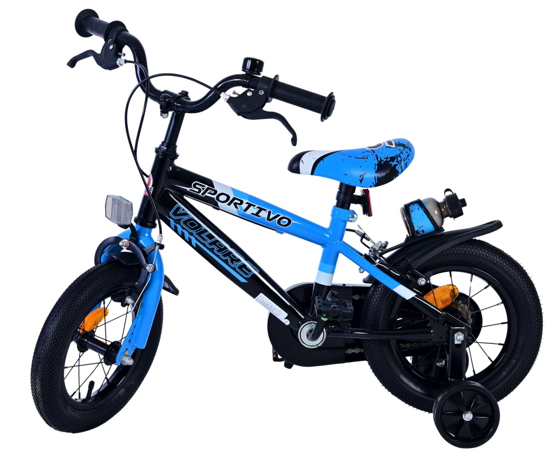 Volare Sportivo Kinderfiets - Jongens - 12 inch - Blauw Zwart - Twee Handremmen 8 Volare Sportivo Kinderfiets - Jongens - 12 inch - Blauw Zwart - Twee Handremmen - Afbeelding 8