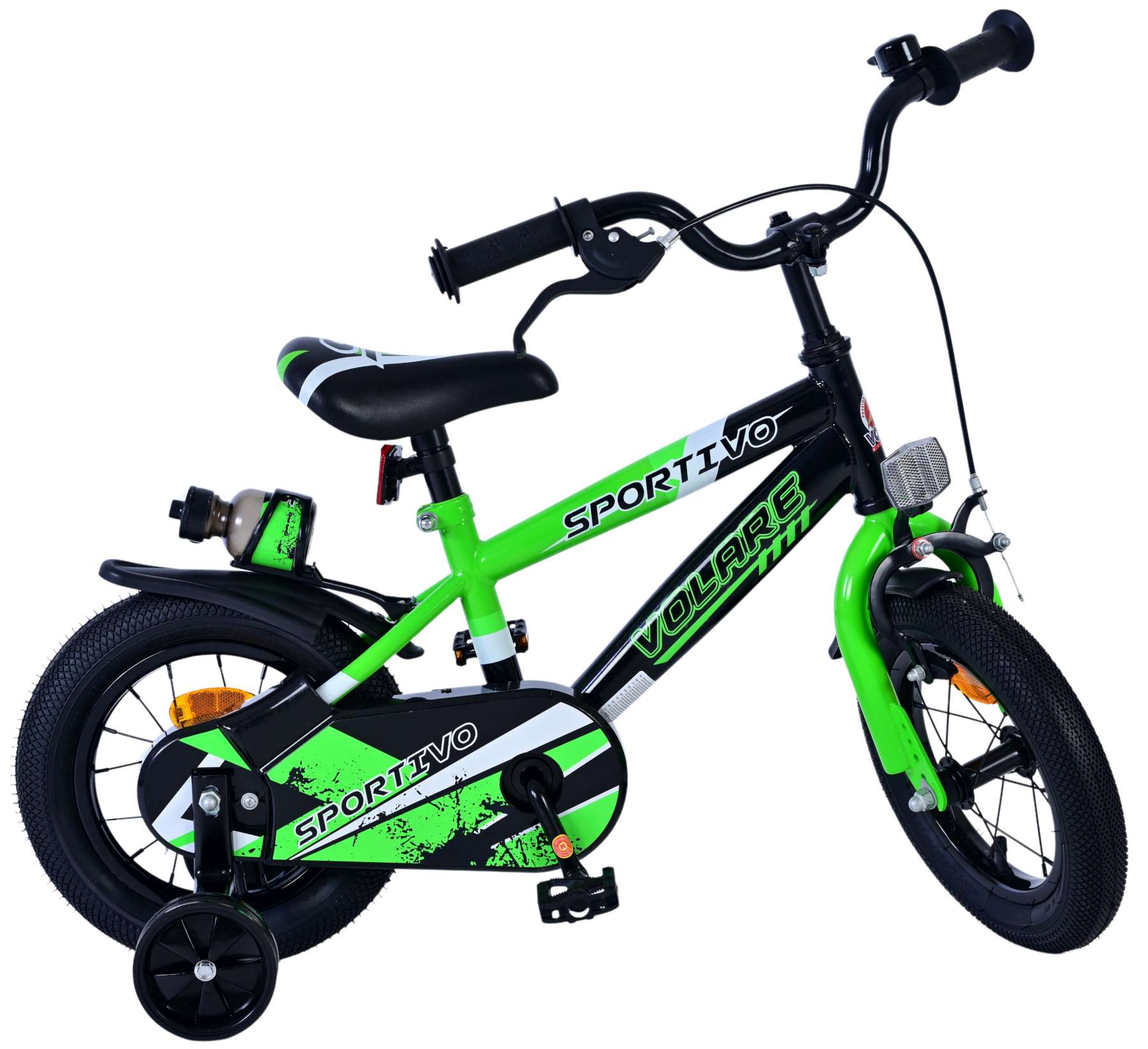 Volare Sportivo Kinderfiets - Jongens - 12 inch - Groen Zwart 9 Volare Sportivo Kinderfiets - Jongens - 12 inch - Groen Zwart - Afbeelding 9