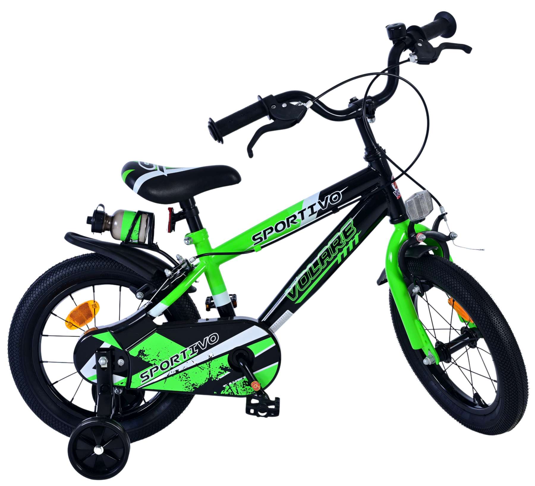 Volare Sportivo Kinderfiets - Jongens - 14 inch - Groen Zwart - Twee Handremmen 10 Volare Sportivo Kinderfiets - Jongens - 14 inch - Groen Zwart - Twee Handremmen - Afbeelding 10