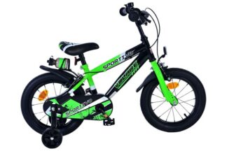 Volare Sportivo Kinderfiets - Jongens - 14 inch - Groen Zwart - Twee Handremmen