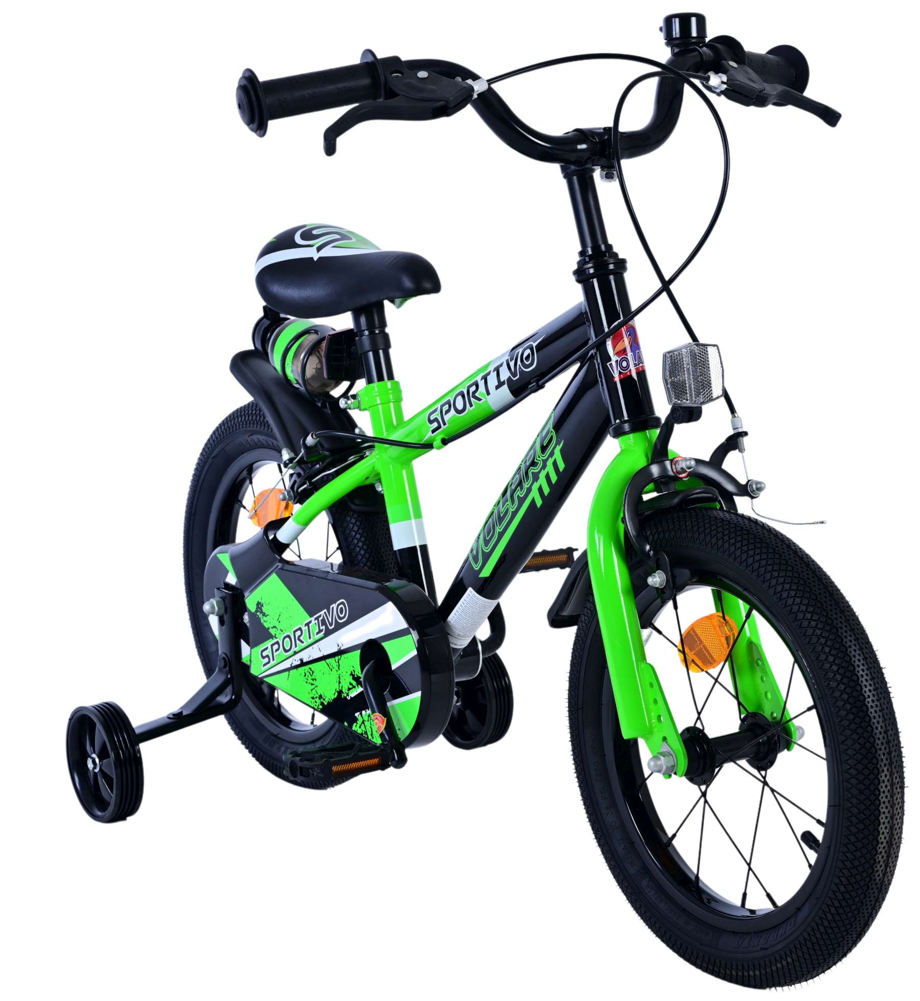 Volare Sportivo Kinderfiets - Jongens - 14 inch - Groen Zwart - Twee Handremmen 5 Volare Sportivo Kinderfiets - Jongens - 14 inch - Groen Zwart - Twee Handremmen - Afbeelding 5