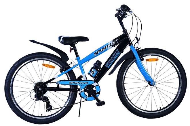 Volare Sportivo Kinderfiets - Jongens - 24 inch - 7 Speed - Zwart Blauw 1 Volare Sportivo Kinderfiets - Jongens - 24 inch - 7 Speed - Zwart Blauw