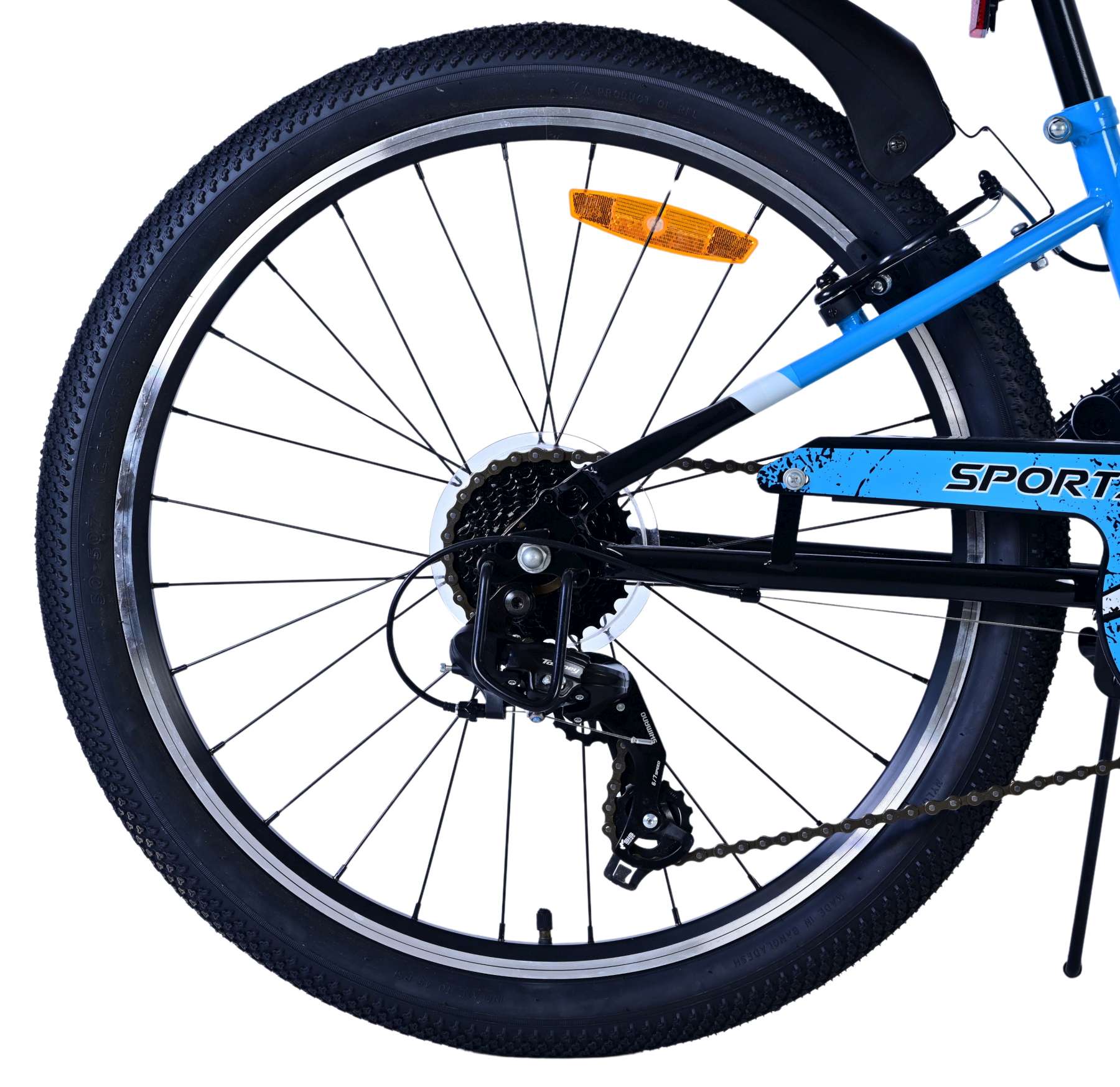 Volare Sportivo Kinderfiets - Jongens - 24 inch - 7 Speed - Zwart Blauw 7 Volare Sportivo Kinderfiets - Jongens - 24 inch - 7 Speed - Zwart Blauw - Afbeelding 7