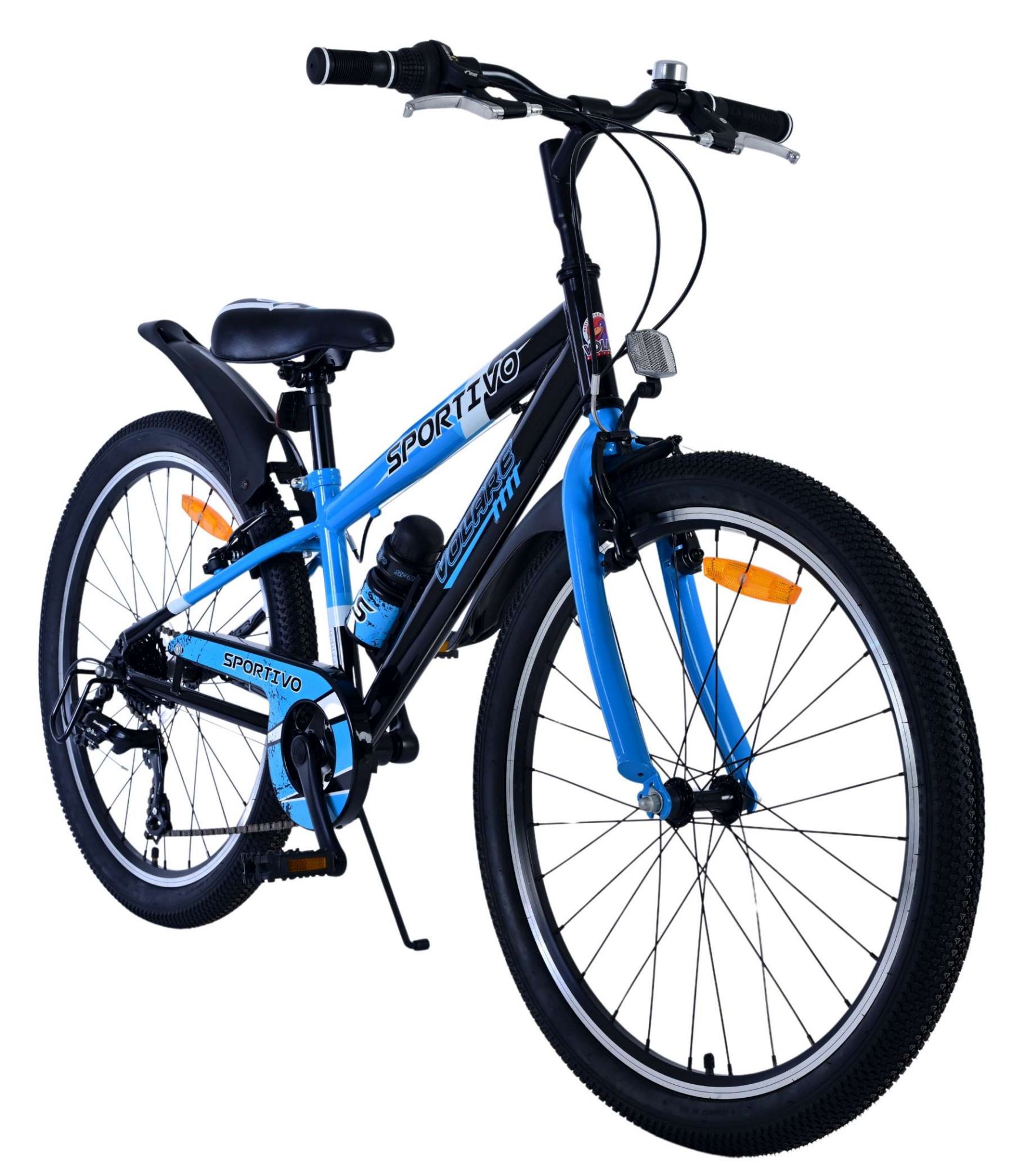Volare Sportivo Kinderfiets - Jongens - 24 inch - 7 Speed - Zwart Blauw 3 Volare Sportivo Kinderfiets - Jongens - 24 inch - 7 Speed - Zwart Blauw - Afbeelding 3