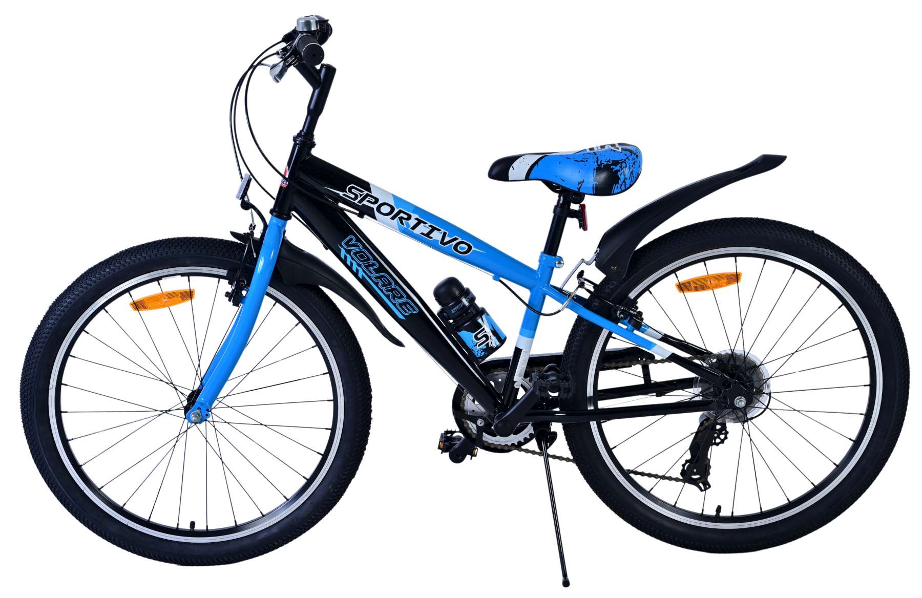 Volare Sportivo Kinderfiets - Jongens - 24 inch - 7 Speed - Zwart Blauw 8 Volare Sportivo Kinderfiets - Jongens - 24 inch - 7 Speed - Zwart Blauw - Afbeelding 8